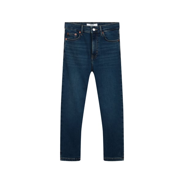 Jean capri à taille haute en coton mélangé Jean capri à taille haute en coton mélangé
