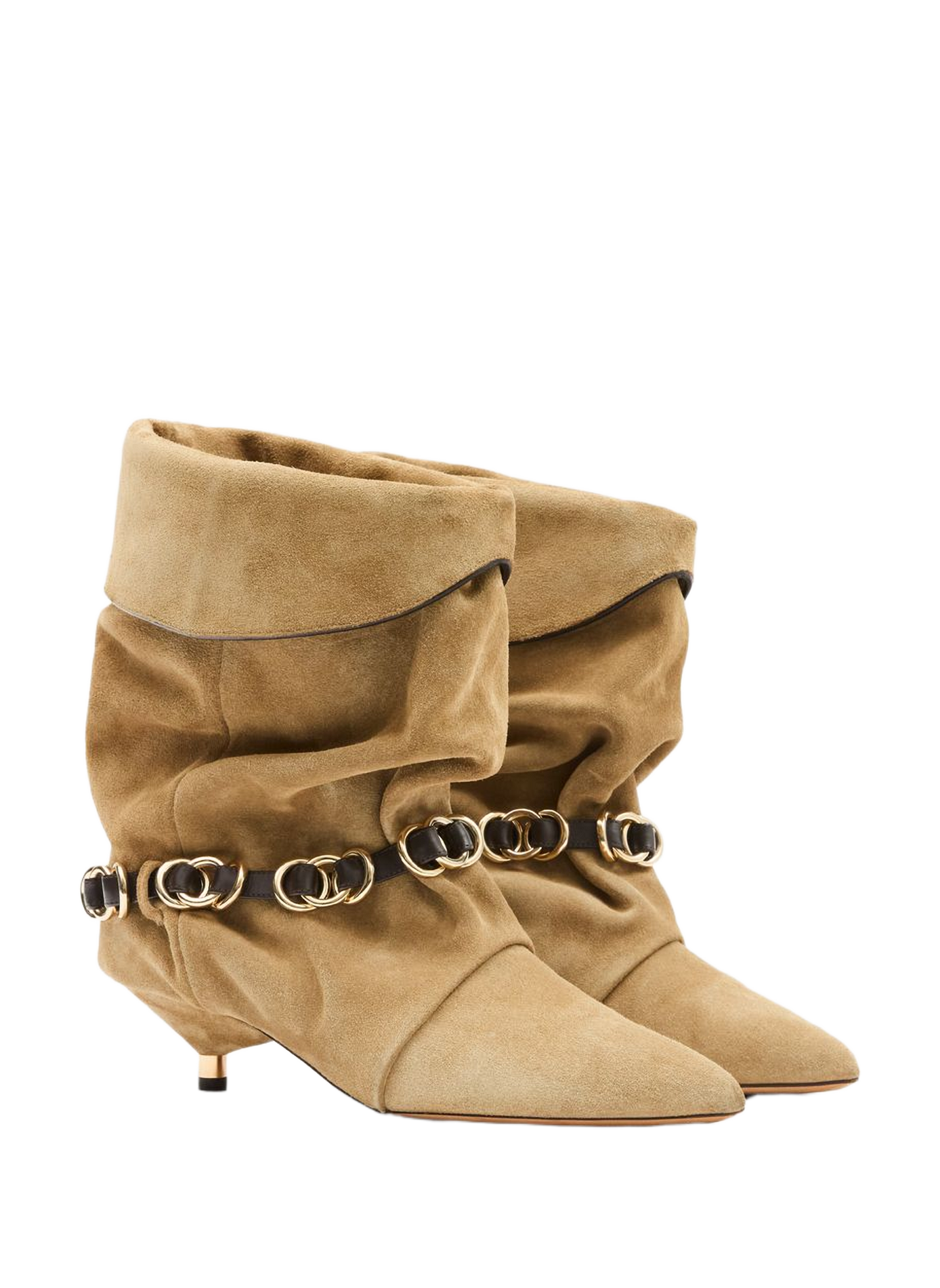 Stiefel mit Kettendetail Edrik Rings aus Veloursleder ISABEL MARANT Braun