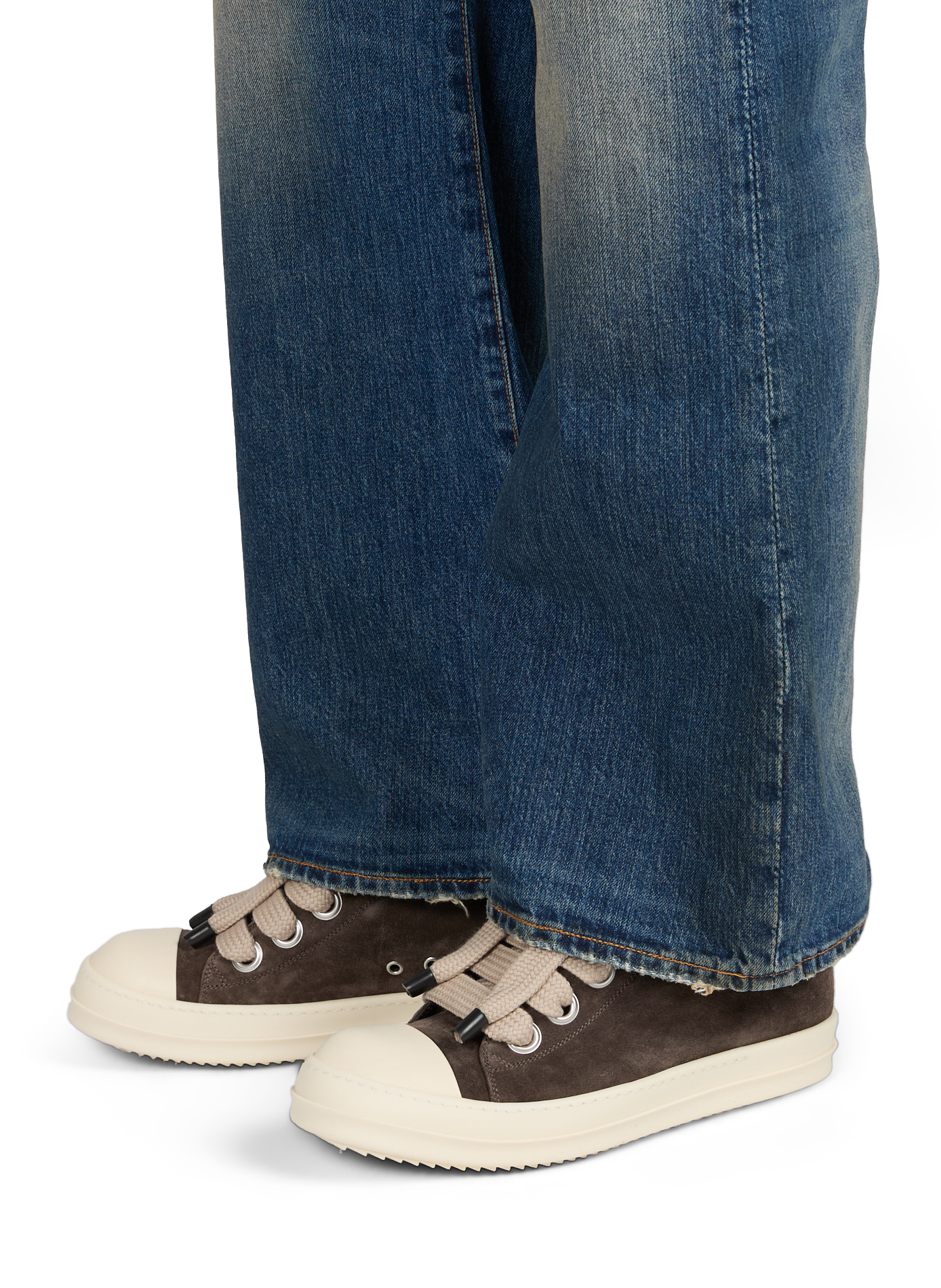 Leather sneakers RICK OWENS Brown