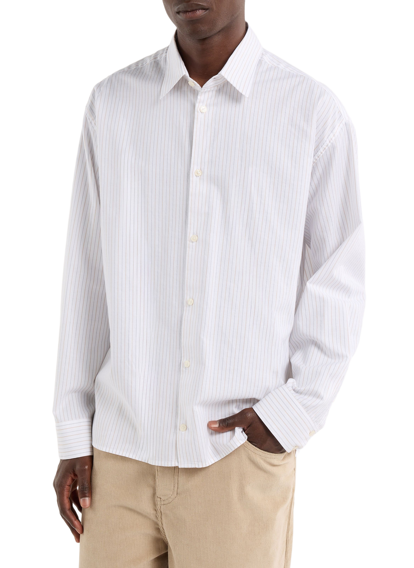 Chemise rayée en coton SAISON 1865 Beige