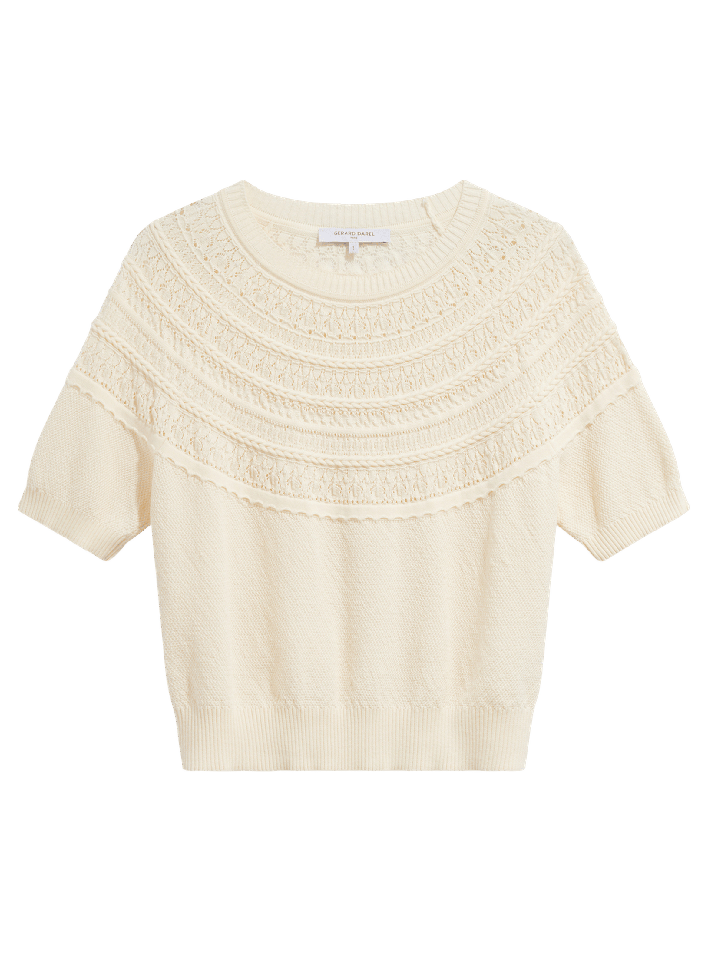 Pull en coton ajouré - roberte GERARD DAREL Blanc
