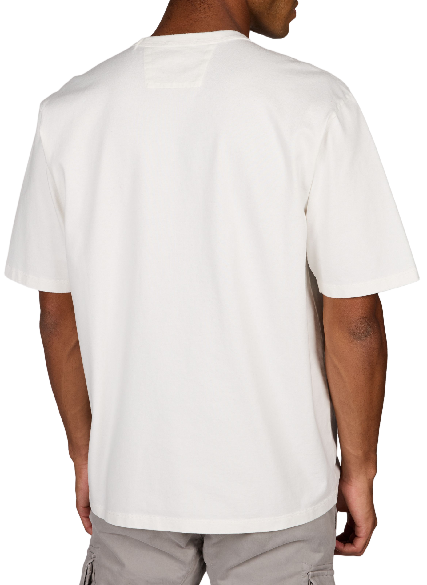 T-Shirt mit gesticktem Logo aus Baumwolle CP COMPANY Weiss