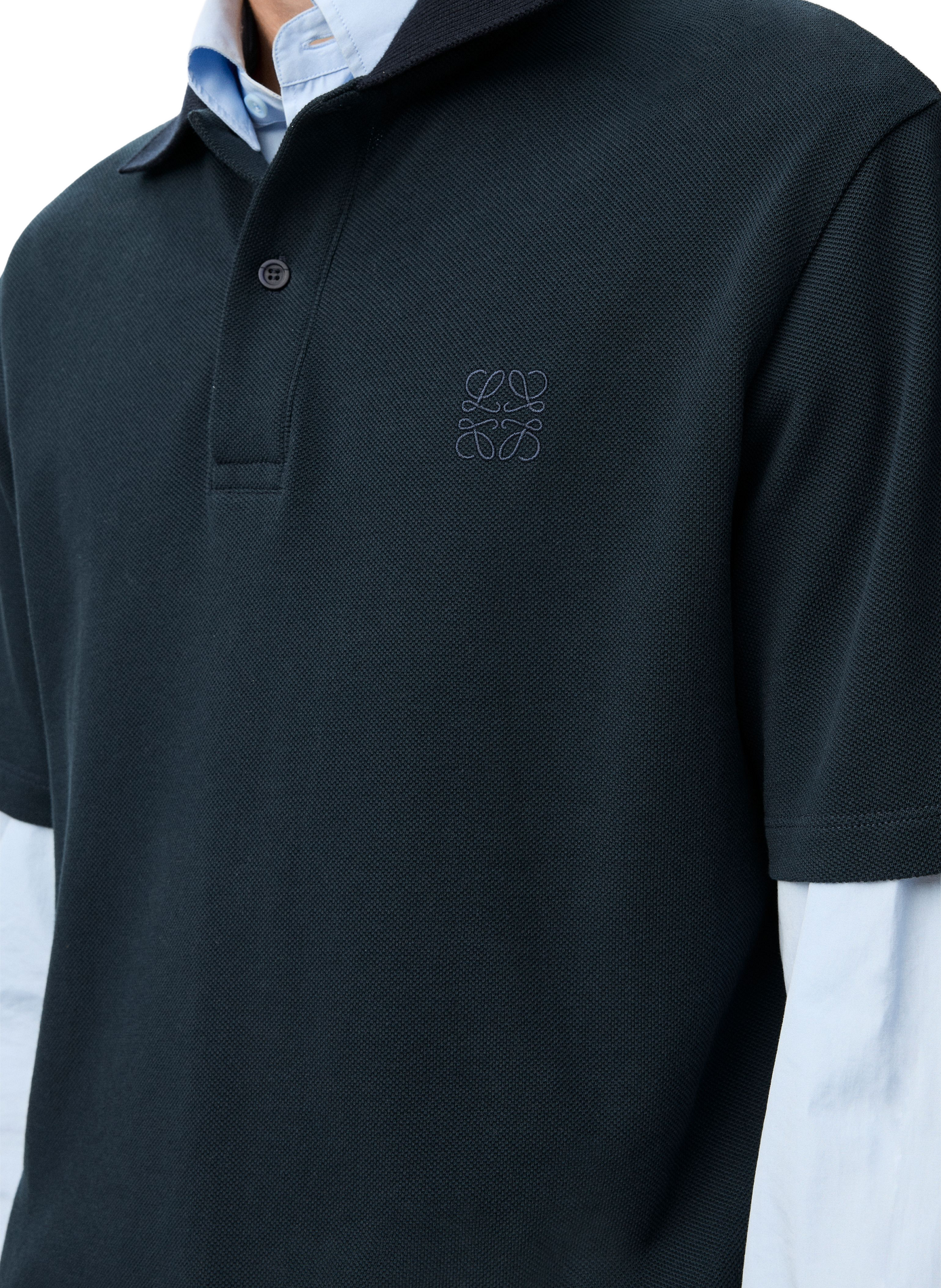 Lightweight cotton piqué polo LOEWE Blue