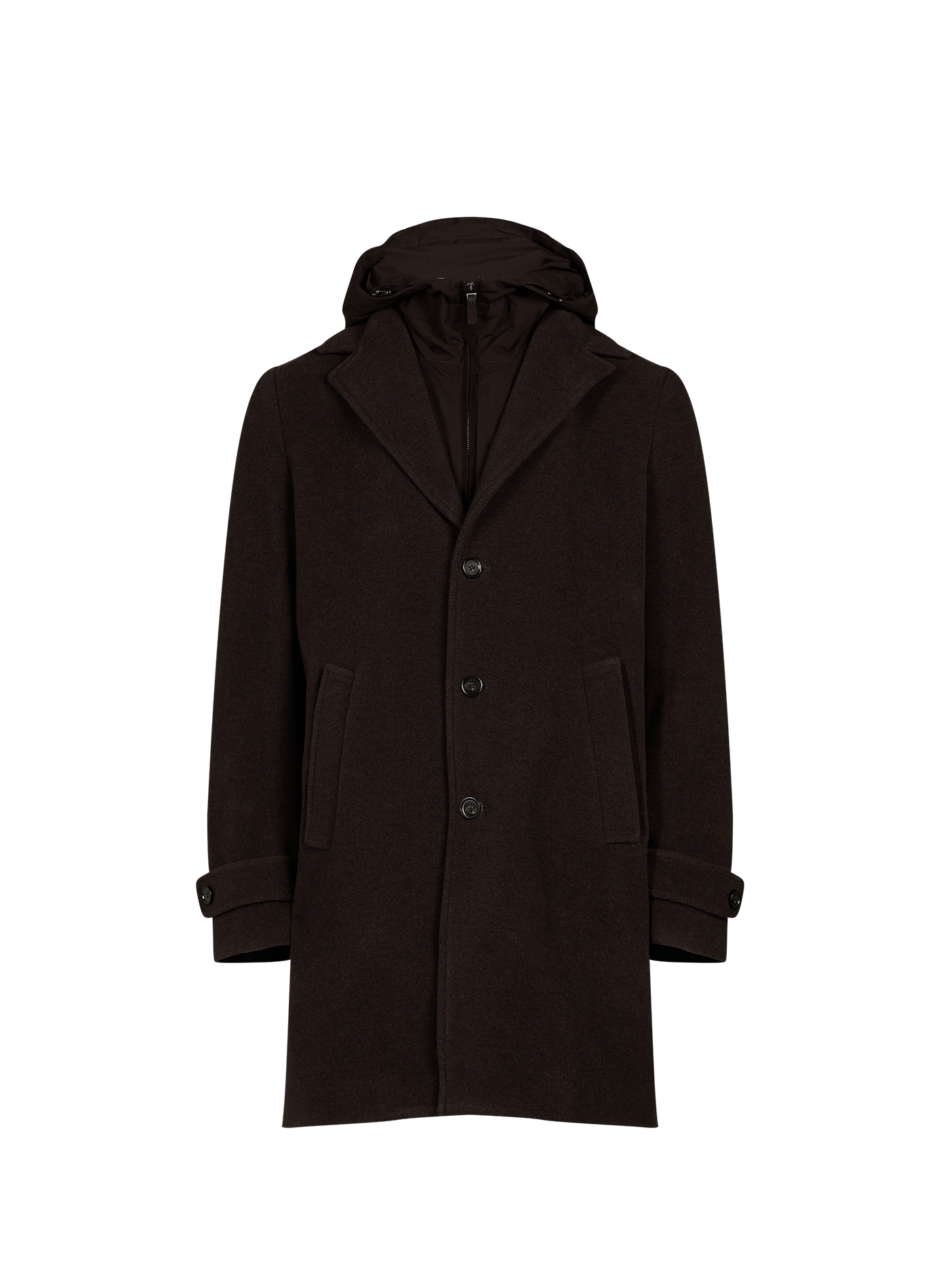 Manteau avec doublure amovible en laine vierge PAUL & SHARK Marron
