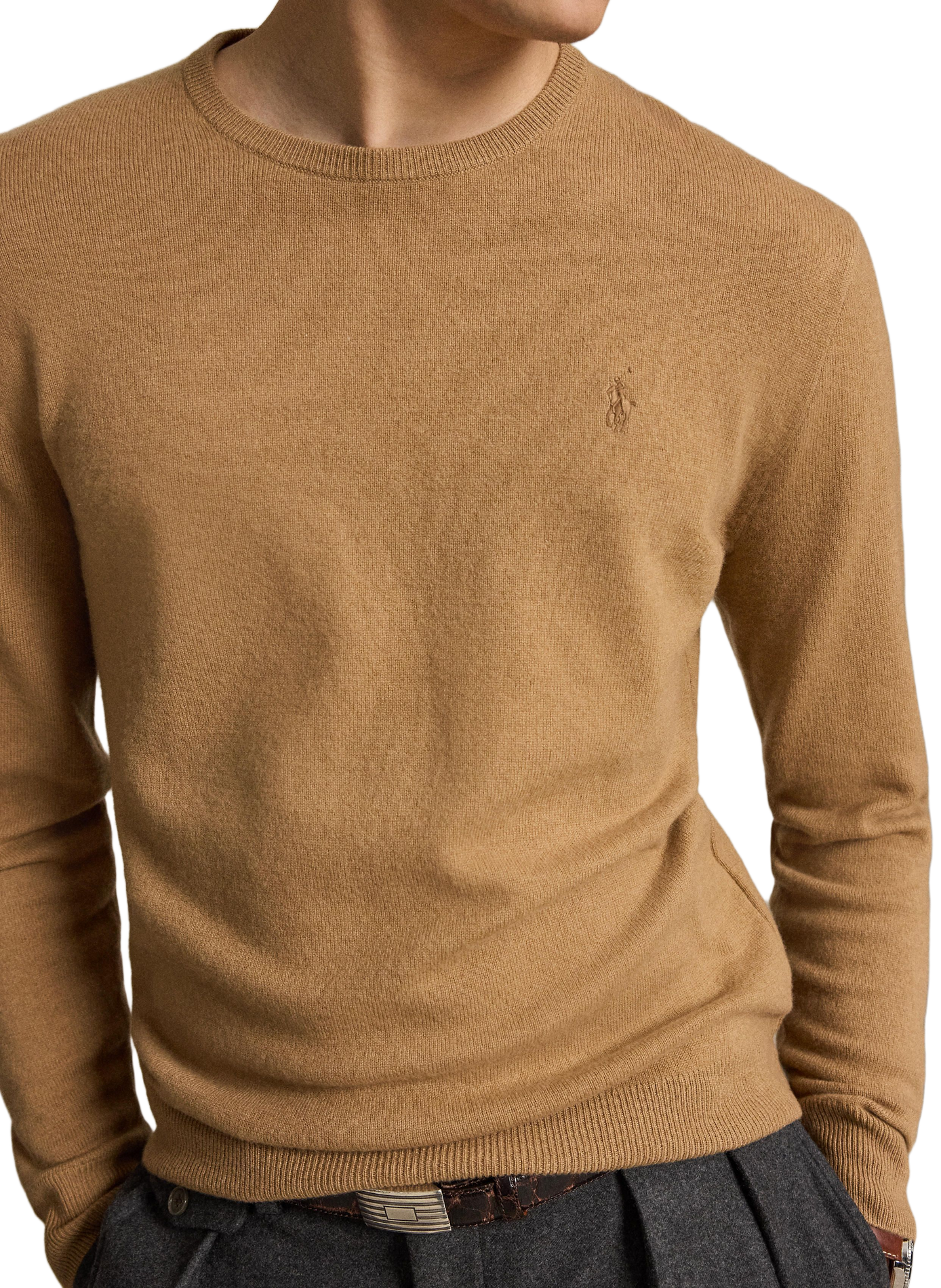 Pull col rond en laine POLO RALPH LAUREN Beige