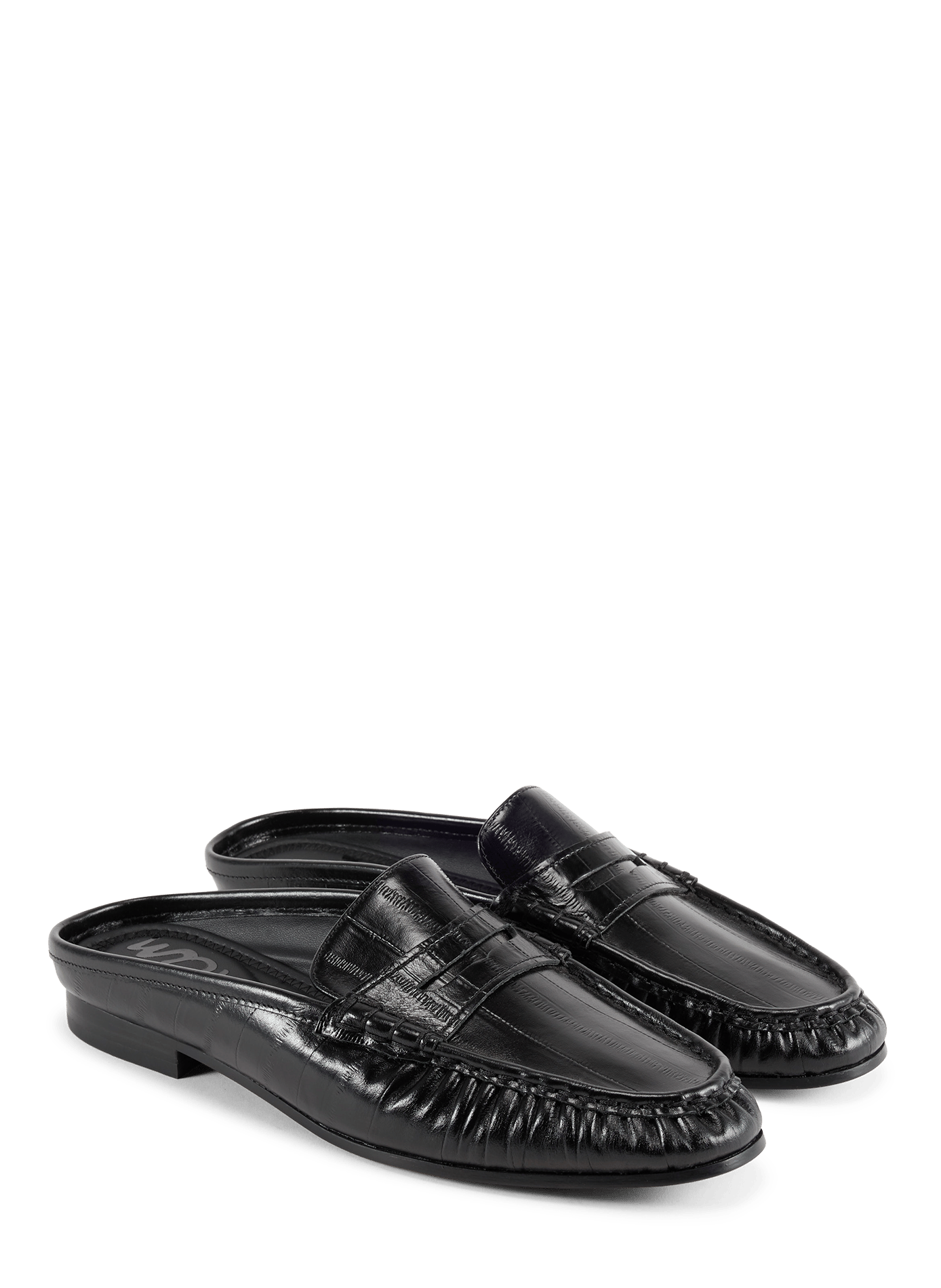 Mules mocassins Louella en cuir froissé SAM EDELMAN Noir
