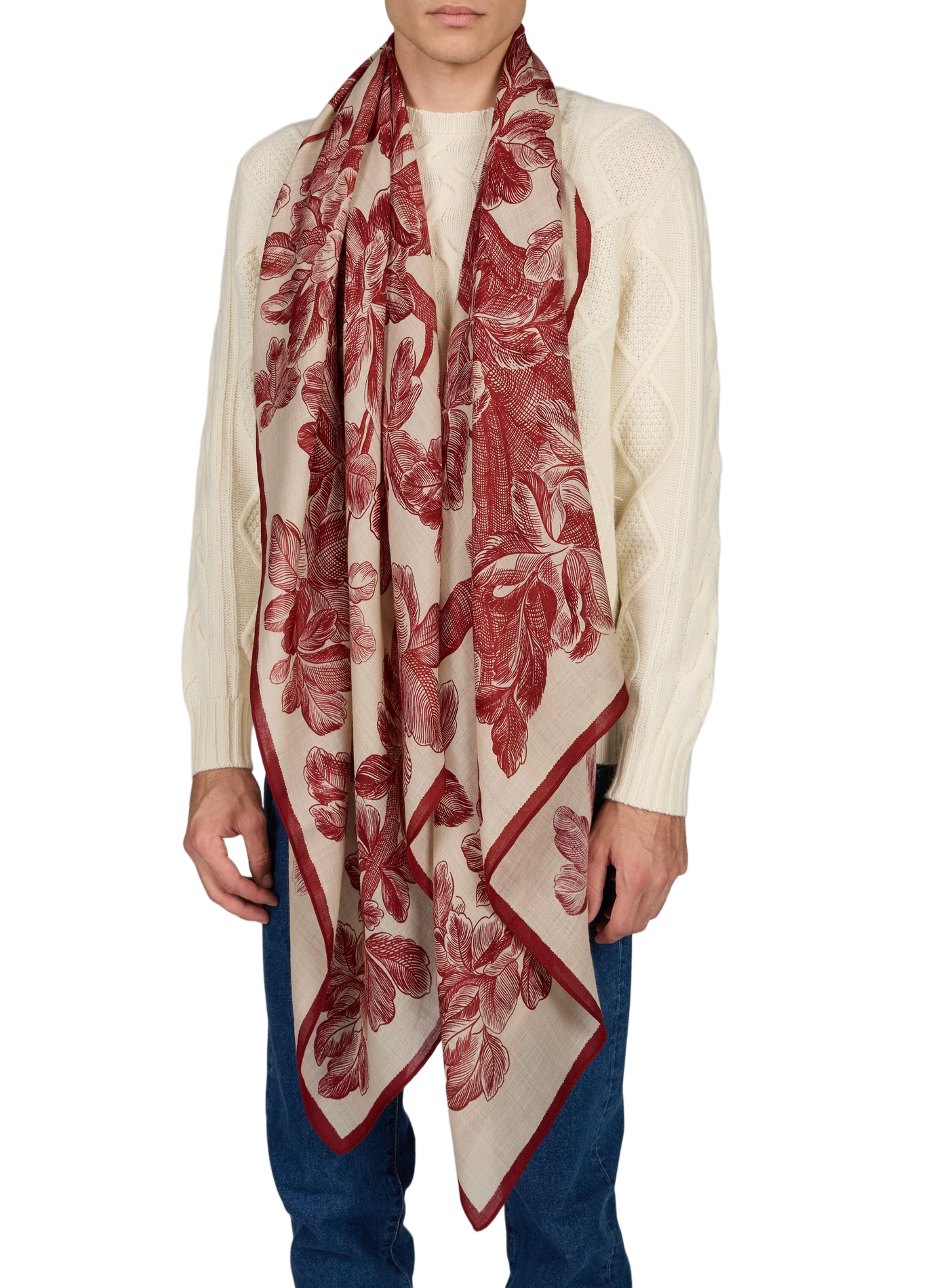 Bedrucktes Wolltuch INOUI EDITIONS Rot