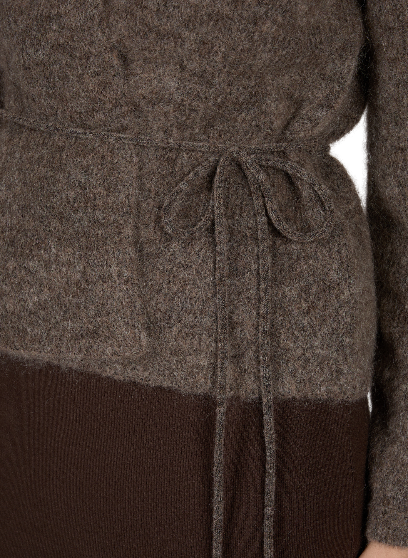 Oversized wool-blend cardigan OBJECT Brown