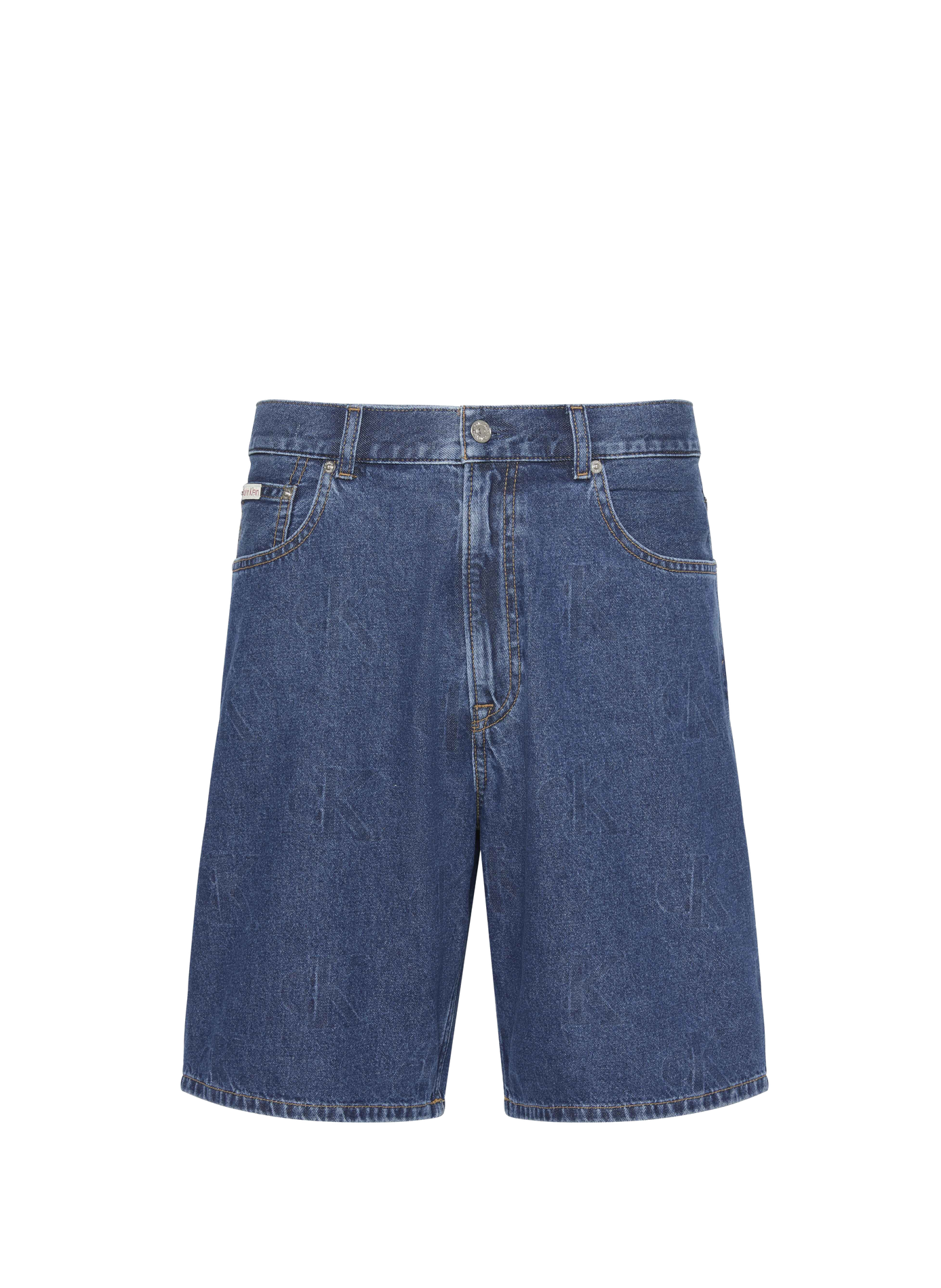 Short jean droit en coton CALVIN KLEIN Bleu