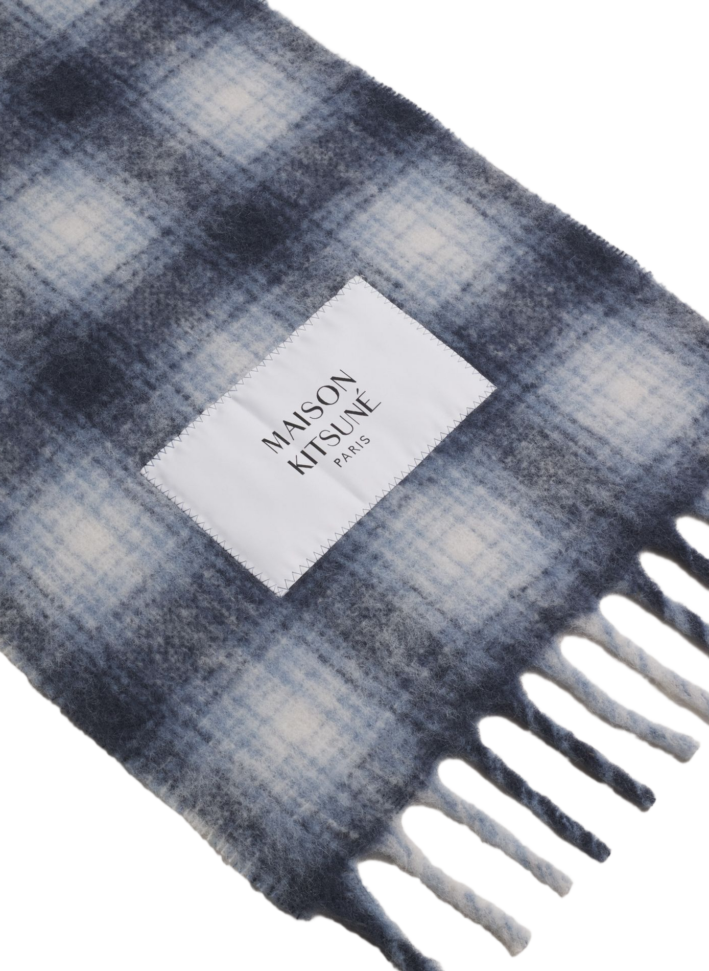 Kariertes Wollschal MAISON KITSUNÉ Blau