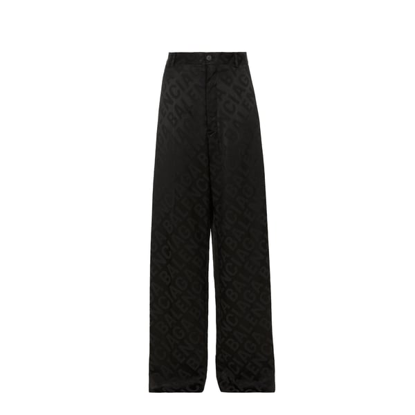 Pantalon large satiné monogrammé