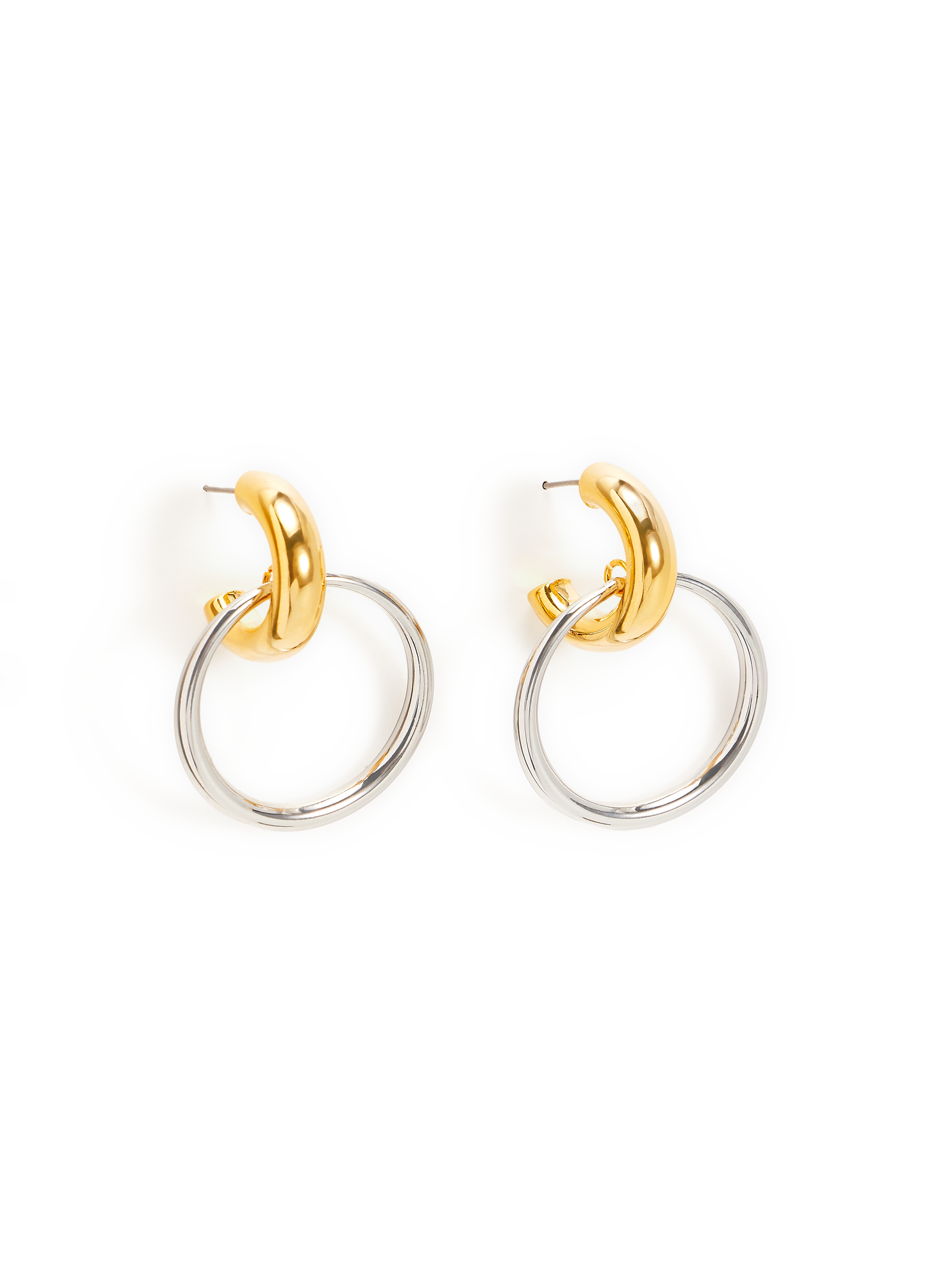 Two-tone brass earrings AU PRINTEMPS PARIS Multicolour