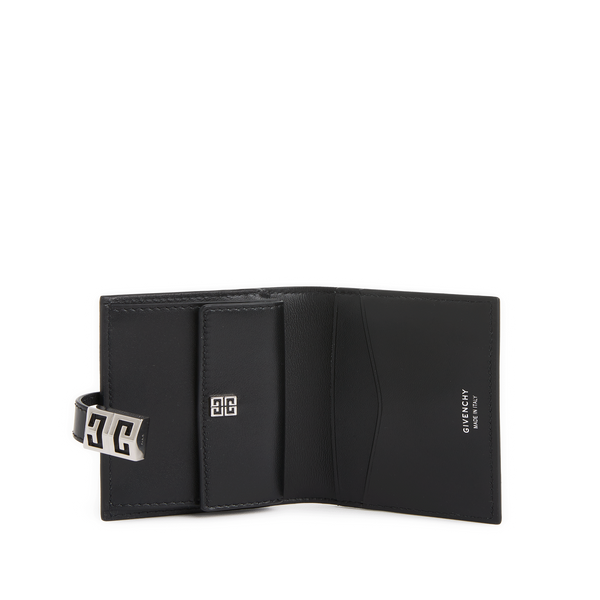 Givenchy 4g Leather Card Holder In Black