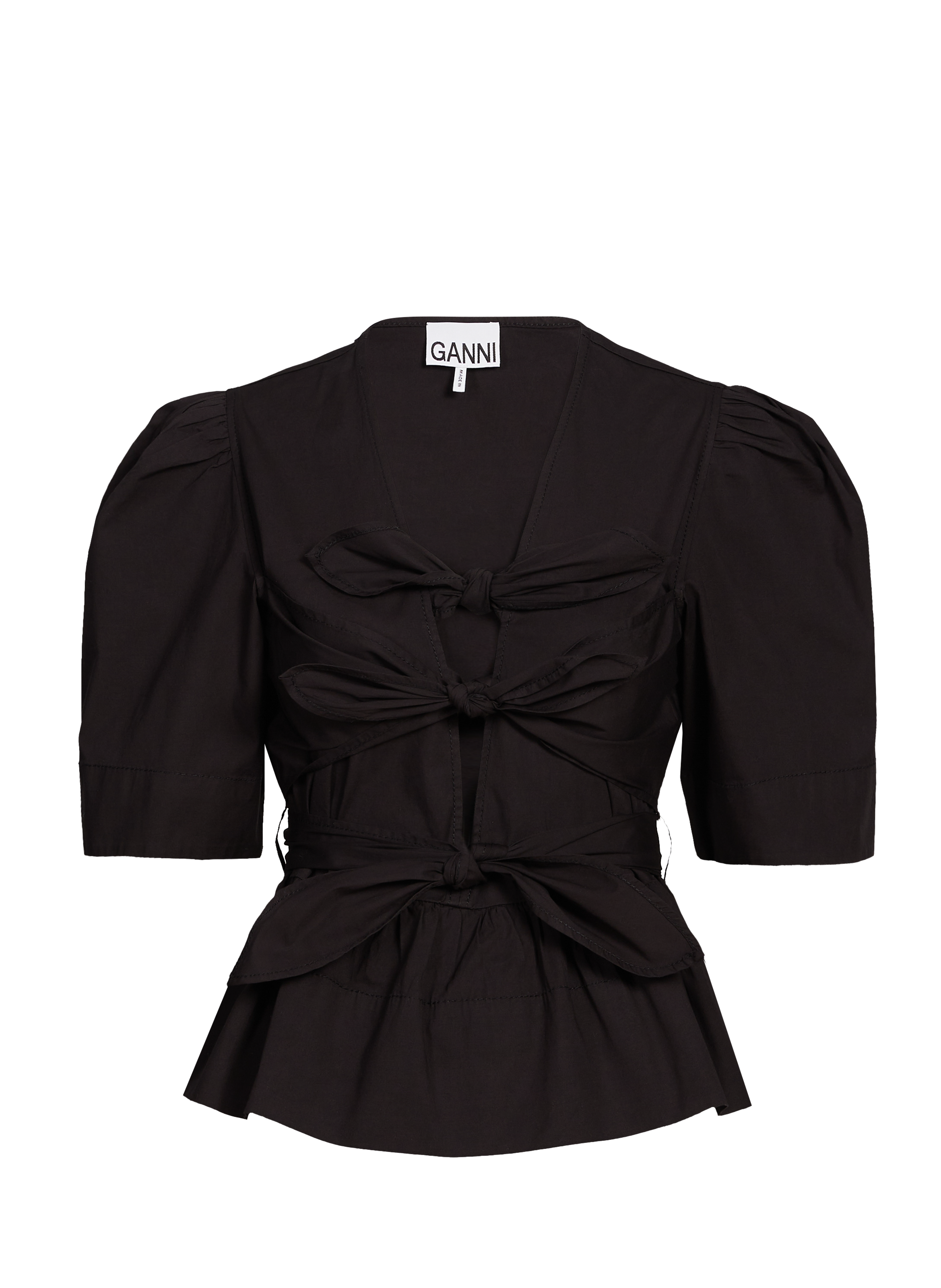 Cotton Blouse GANNI Black