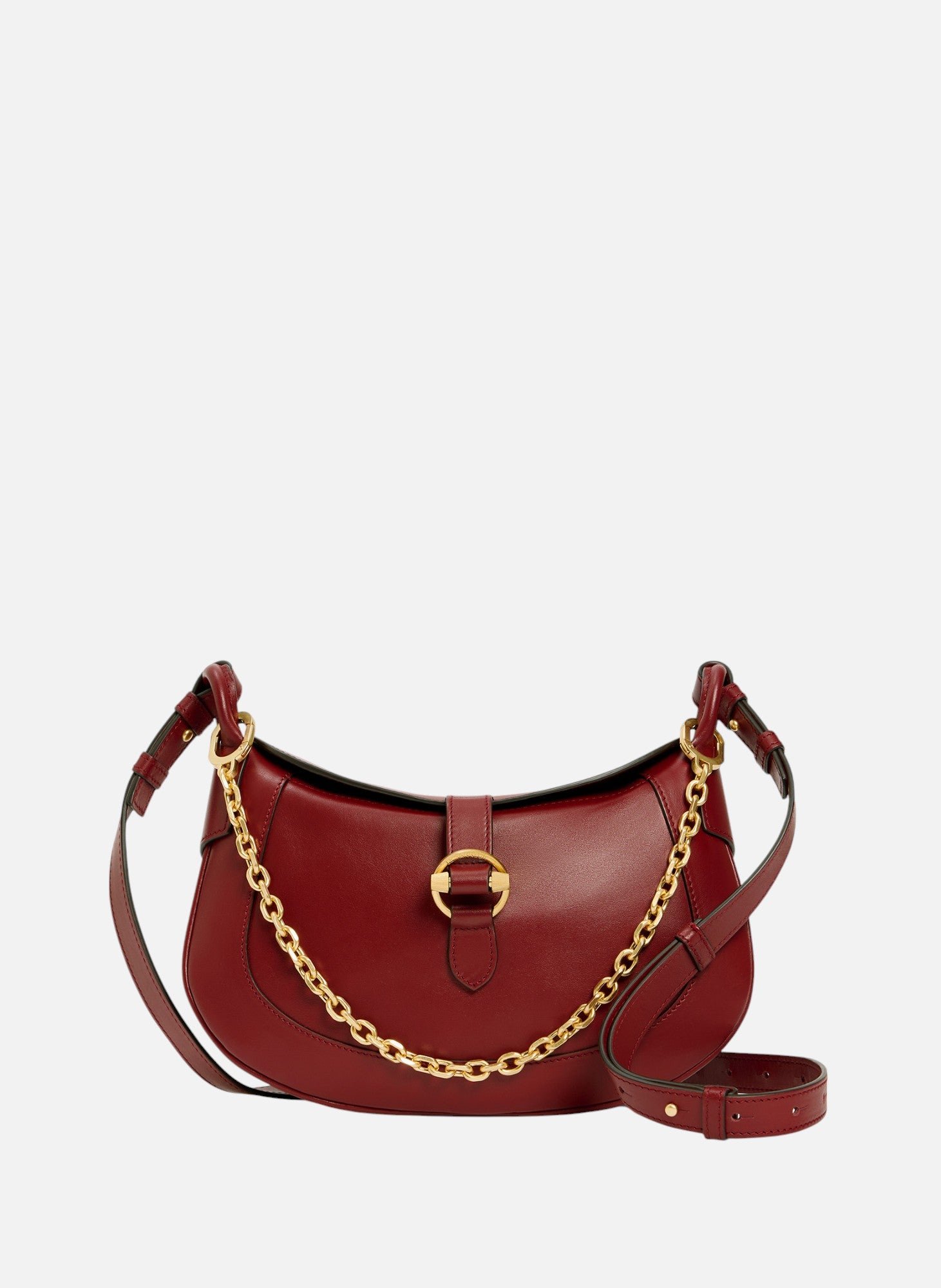 Petit sac bandoulière pia en cuir lisse LE TANNEUR Rouge