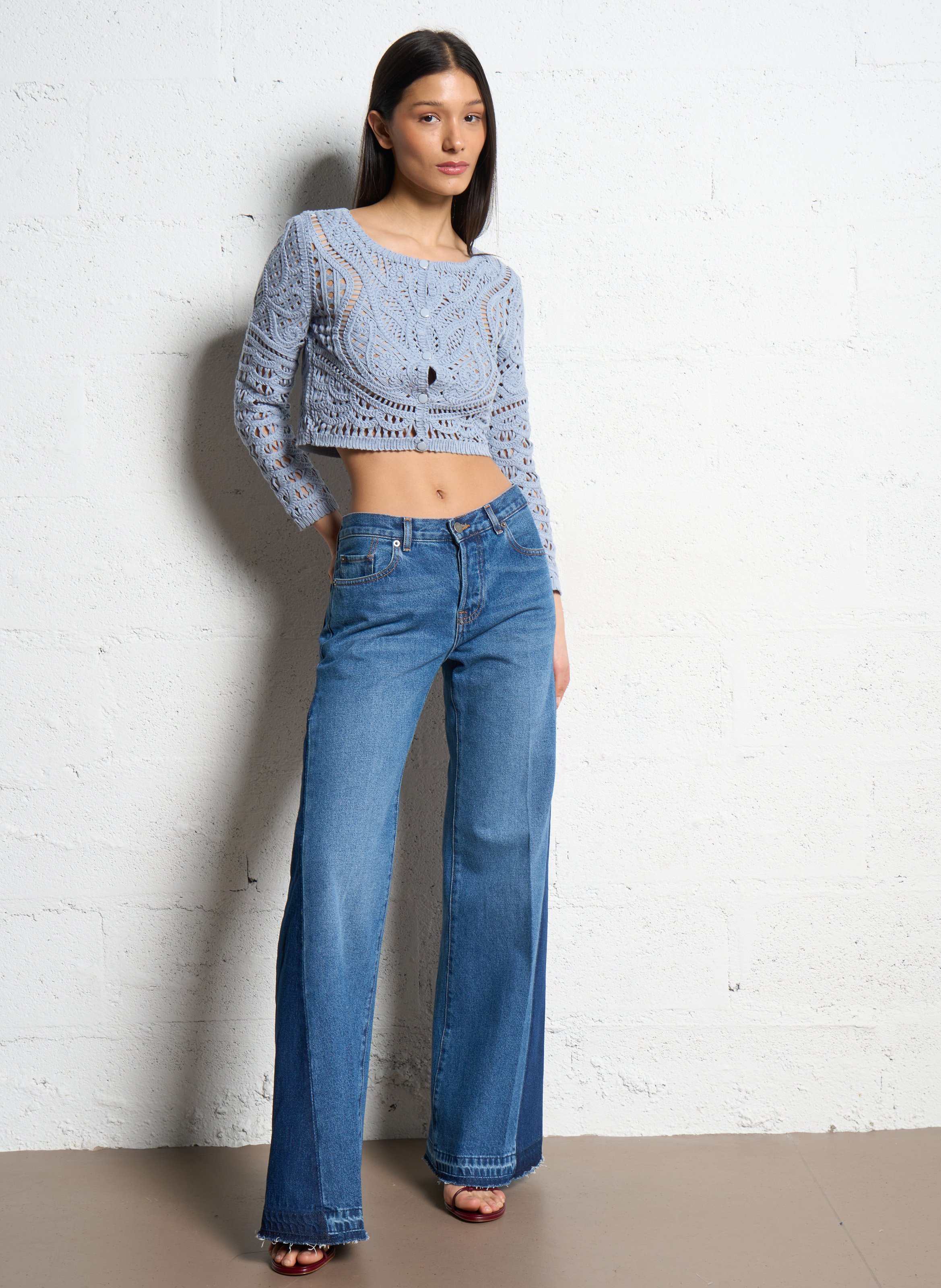 Jean flare à détails sur les côtés vadou BA&SH Bleu