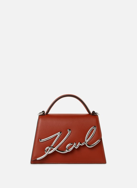 Sac à bandoulière K signature en cuir Rouge by KARL LAGERFELD KARL LAGERFELD Sac à bandoulière K signature en cuir Rouge