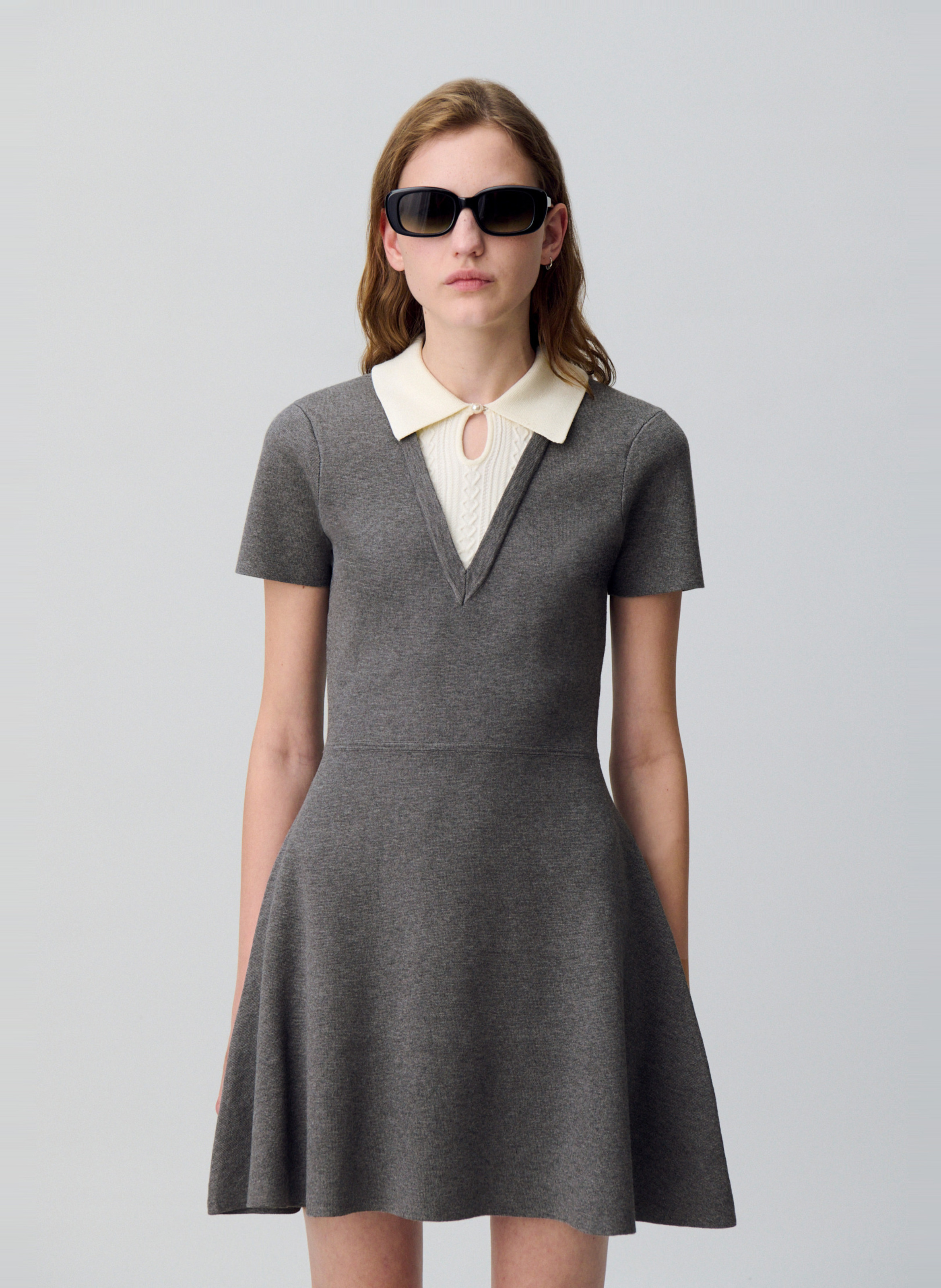 Robe courte en maille Multicolore