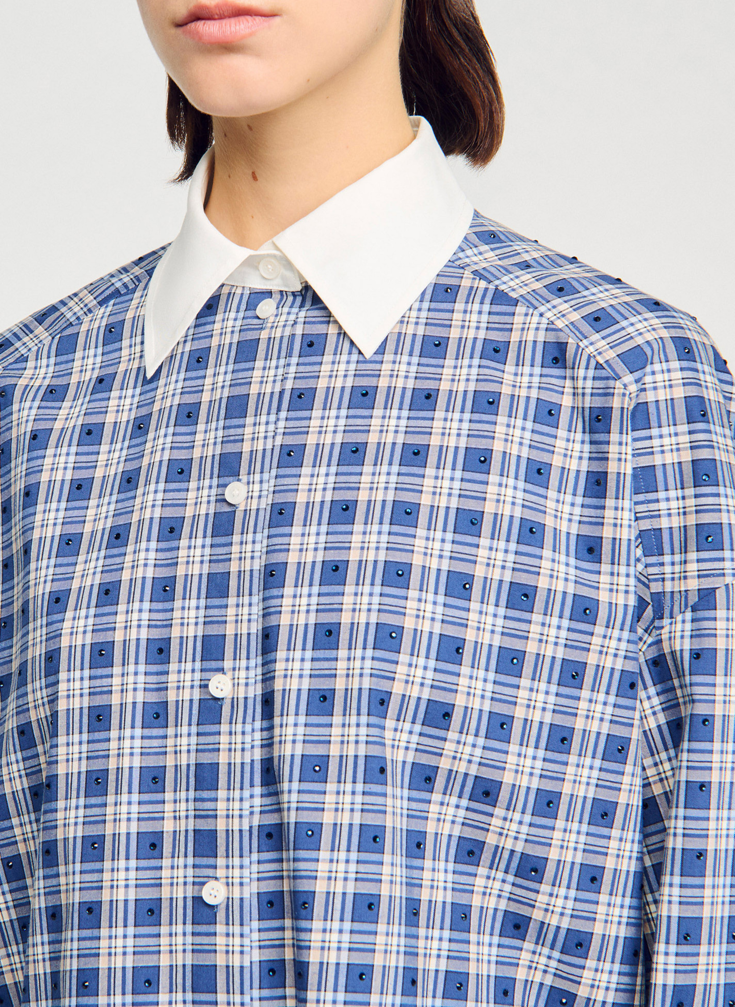 Chemise col classique en coton SANDRO Bleu