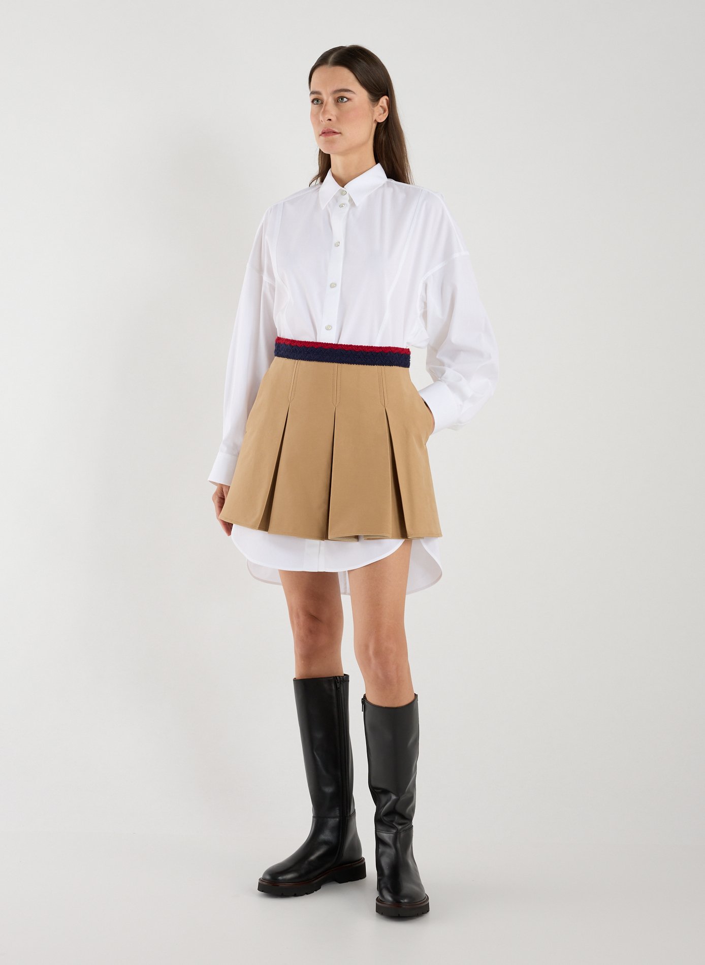 Cotton mini skirt MONCLER Beige