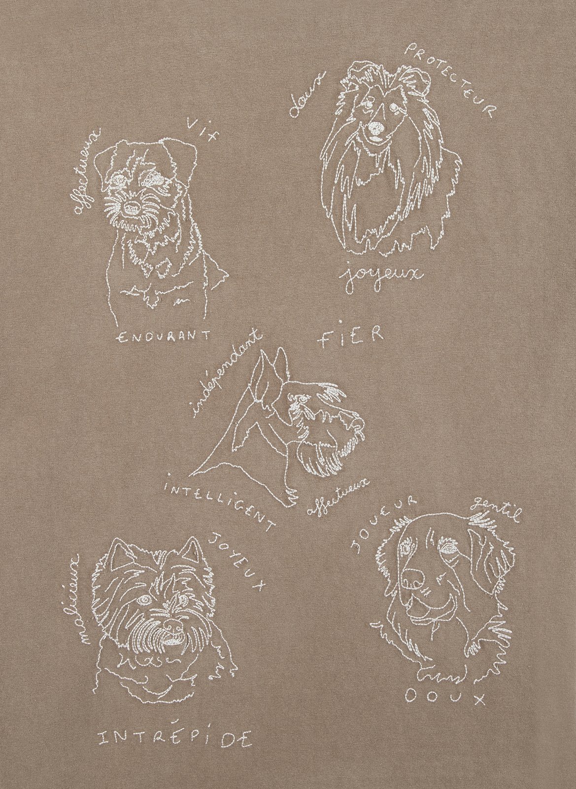 Straight embroidered cotton t-shirt MAISON LABICHE Brown