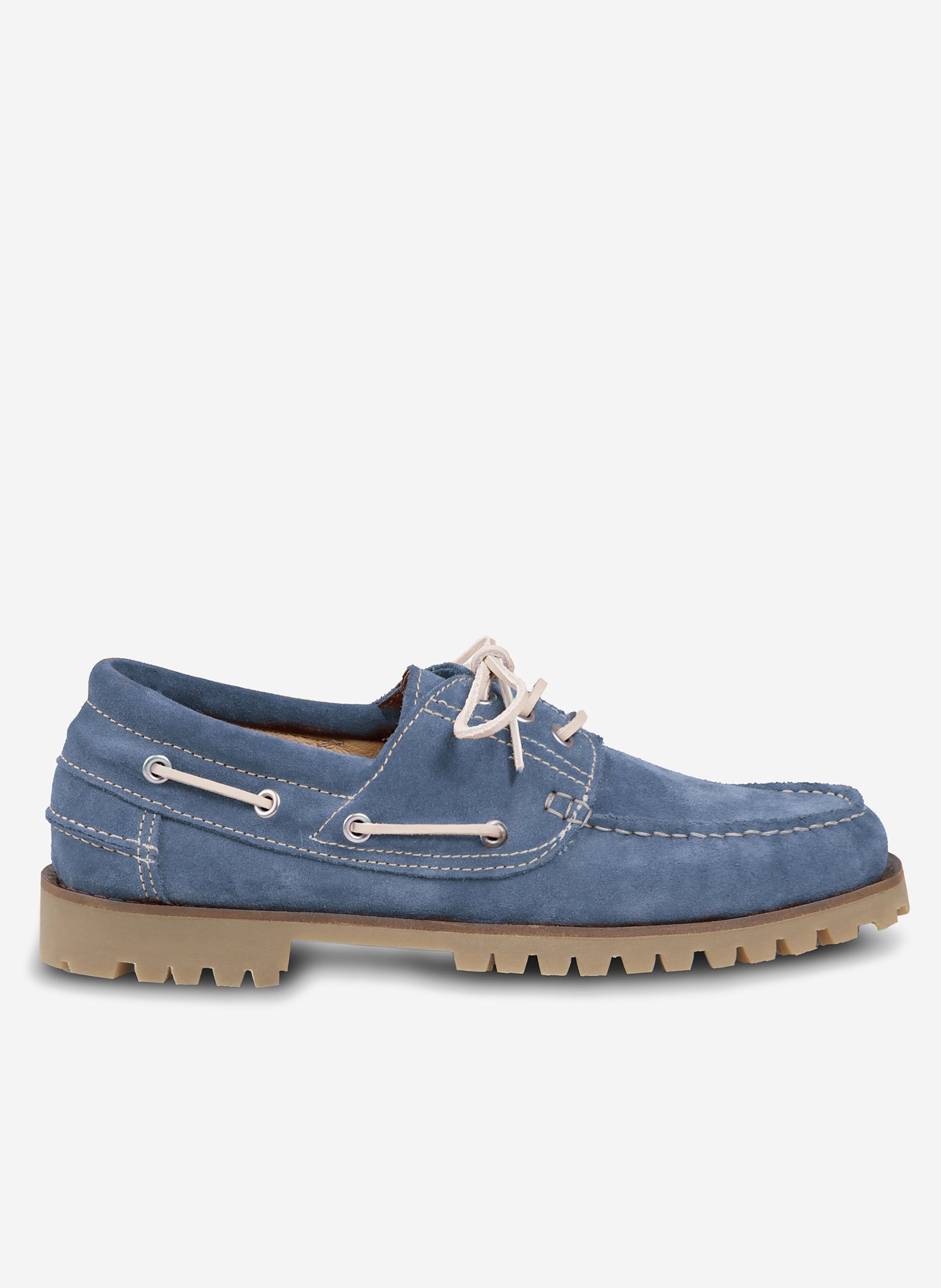 Chaussures bateau milo cuir daim JULES & JENN Bleu