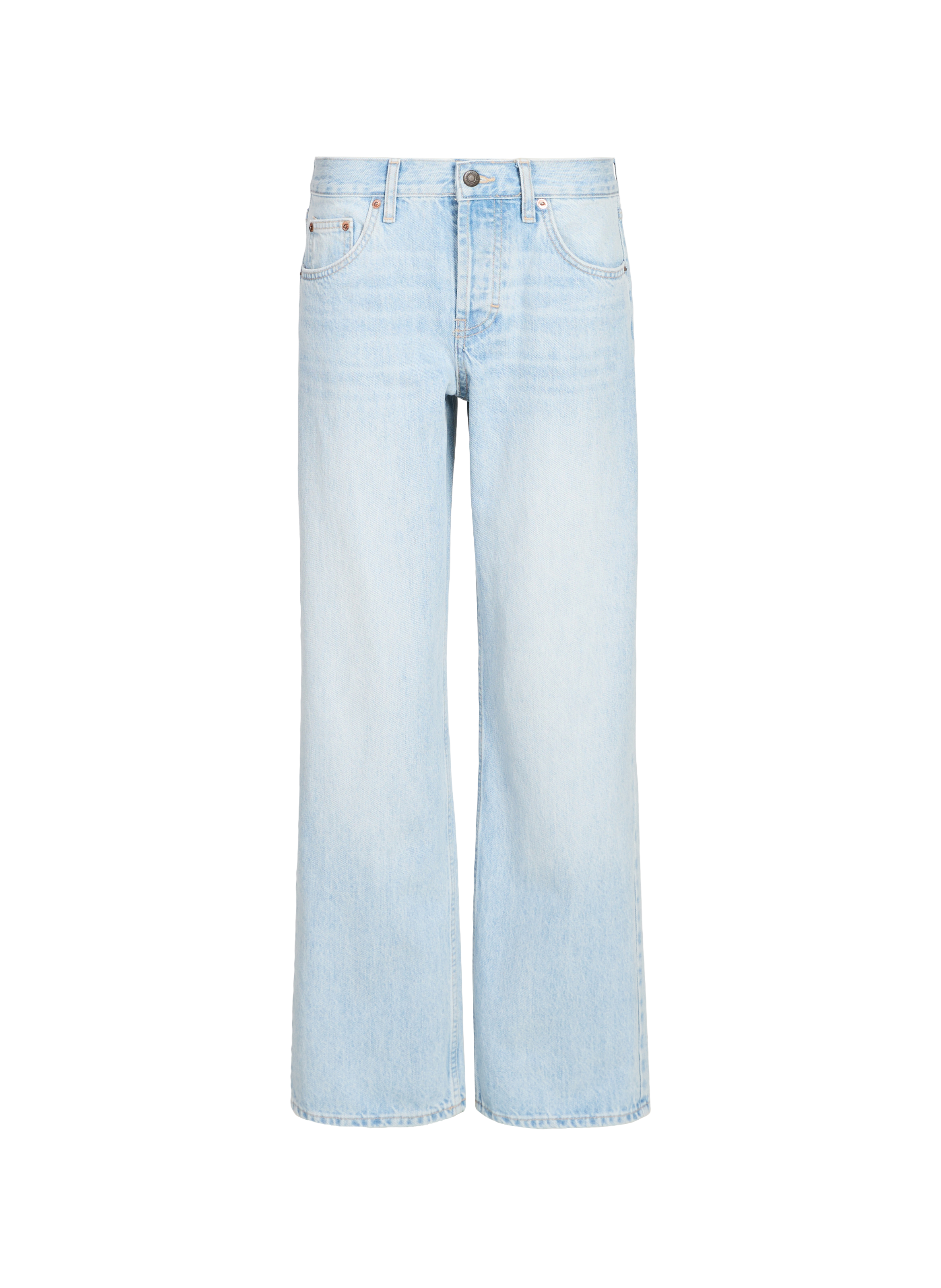 Jean droit en coton TOPSHOP Bleu