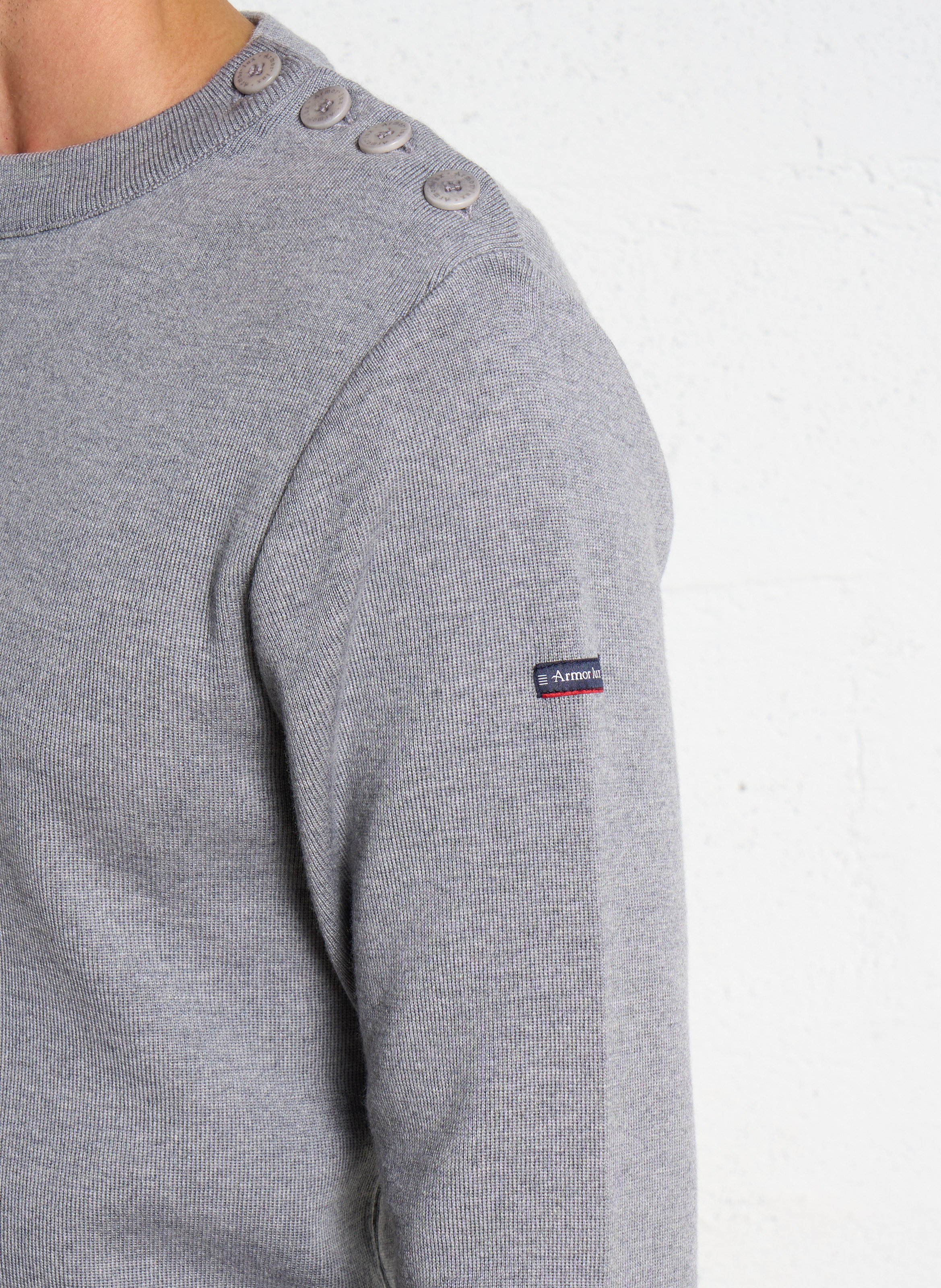 Pull col rond regular fit en laine goulenez ARMOR-LUX Gris