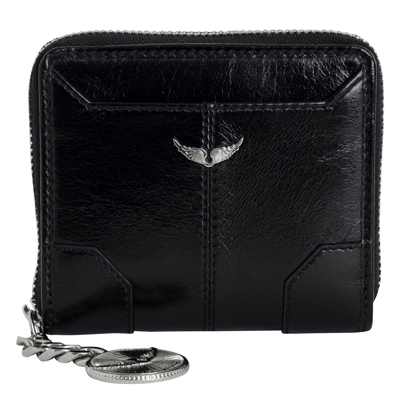 Porte-monnaie en cuir sunny mini ZADIG&VOLTAIRE Noir