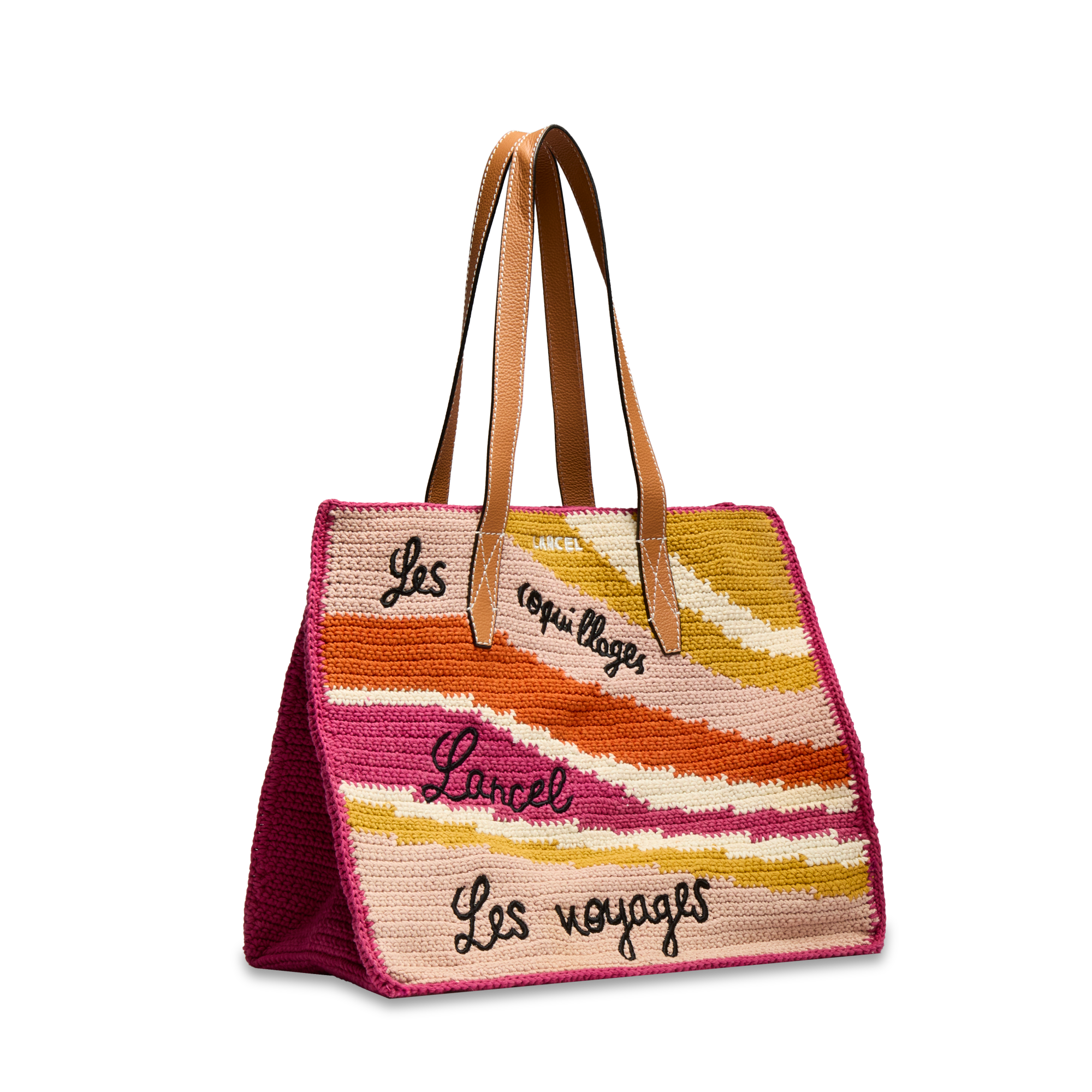 Sac cabas l summer mania de lancel en coton LANCEL Rose