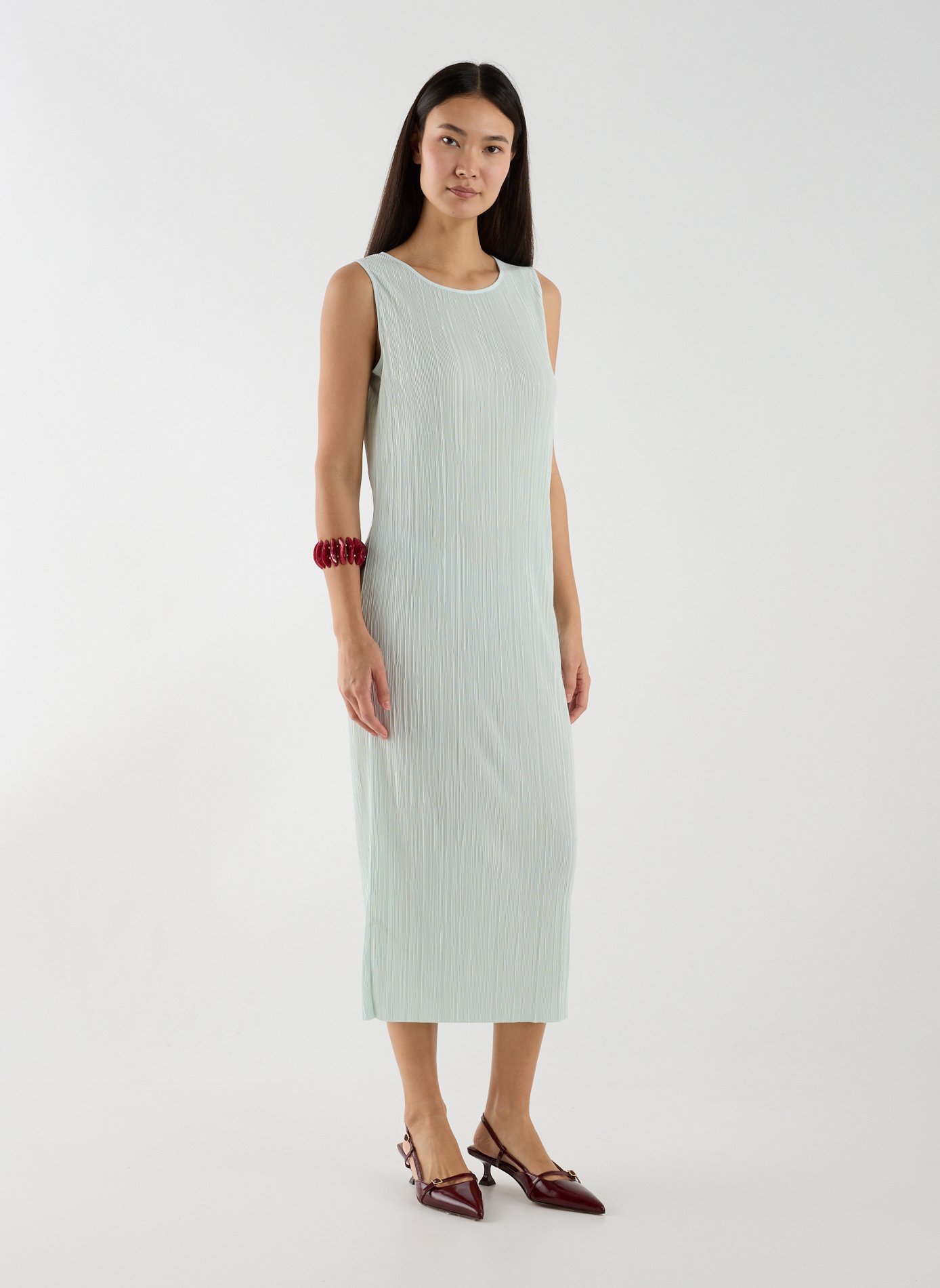 CALVIN KLEIN Pleated midi dress White