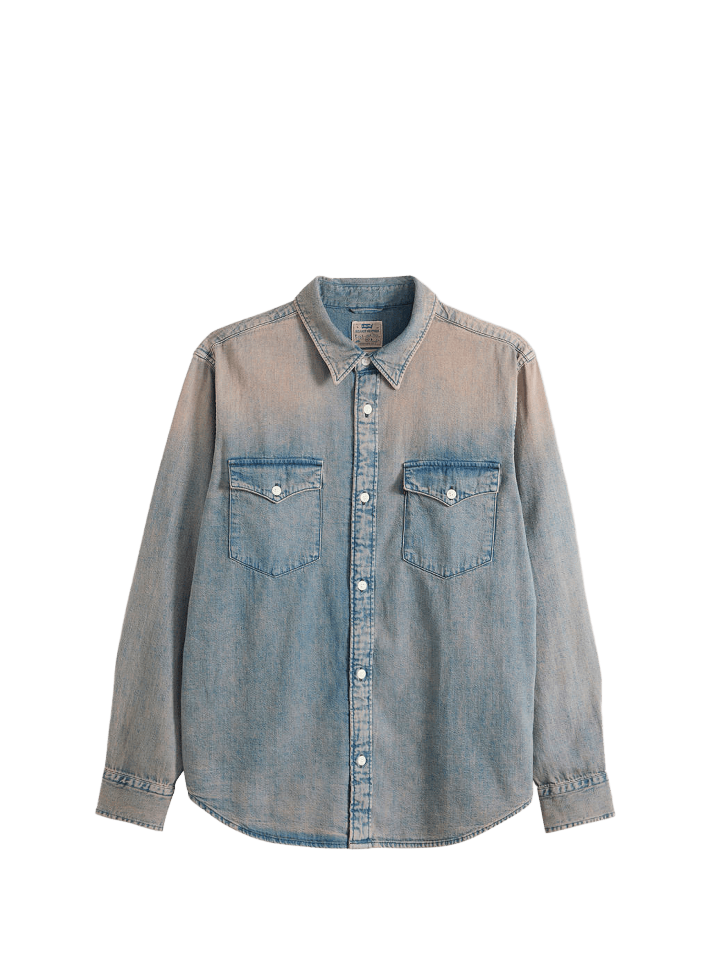 Chemise à manches longues en denim de coton LEVI'S Bleu