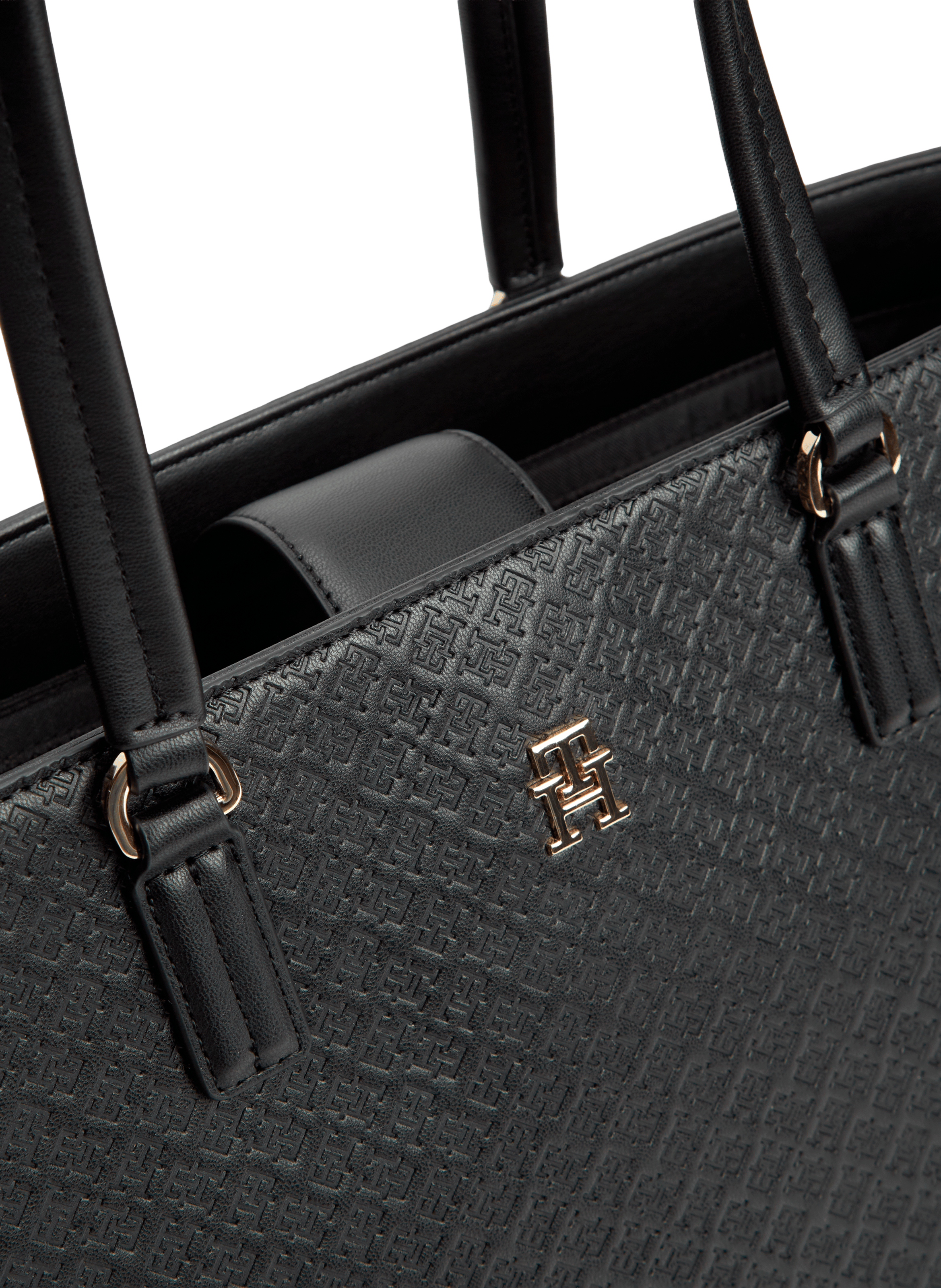 Sac à main à monogramme TH TOMMY HILFIGER Noir