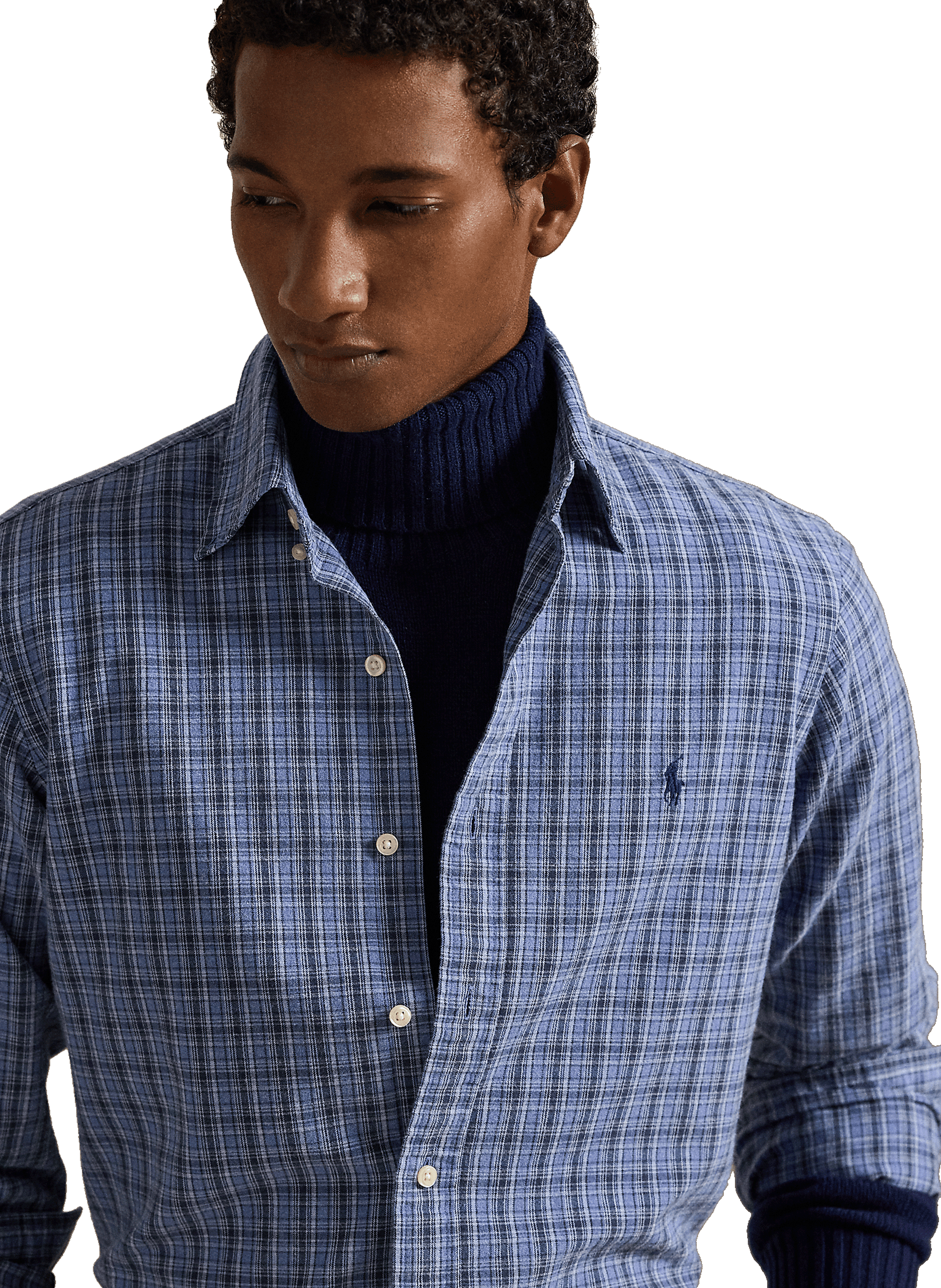 Chemise à carreaux en coton POLO RALPH LAUREN Bleu