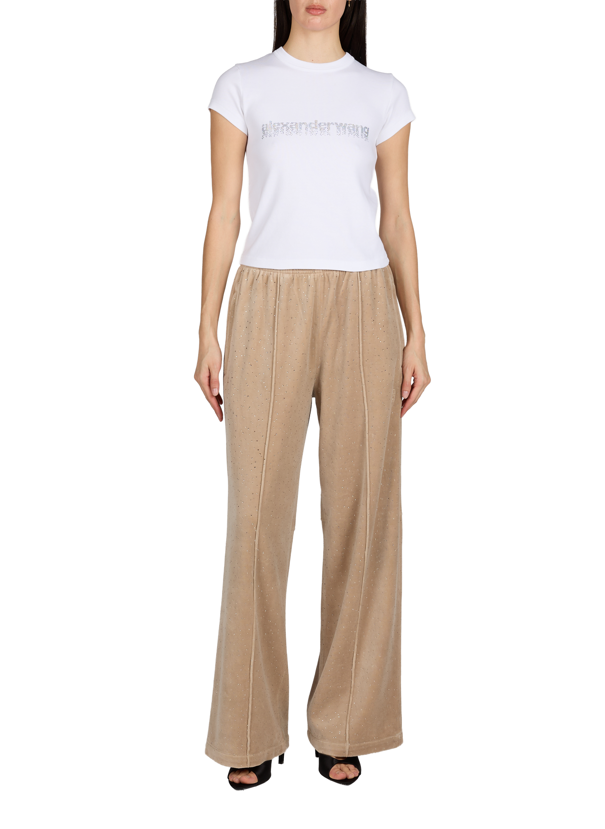 Pantalon de survêtement velours en coton mélangé ALEXANDER WANG Marron