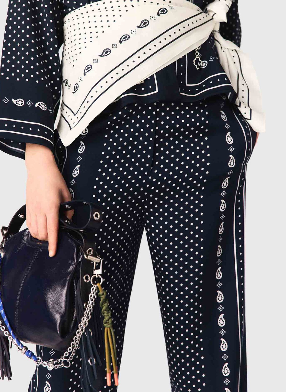 Pantalon large fluide MAJE Bleu