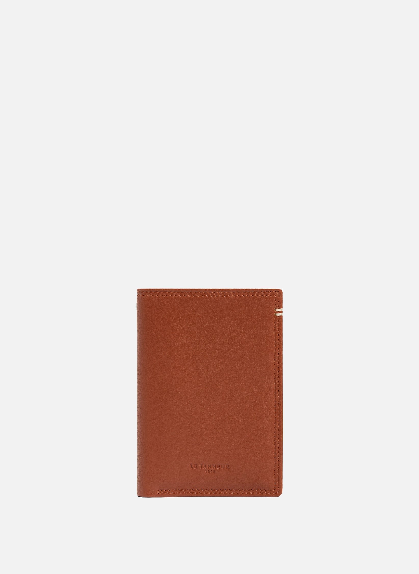 Porte cartes vertical martin en cuir lisse LE TANNEUR Marron