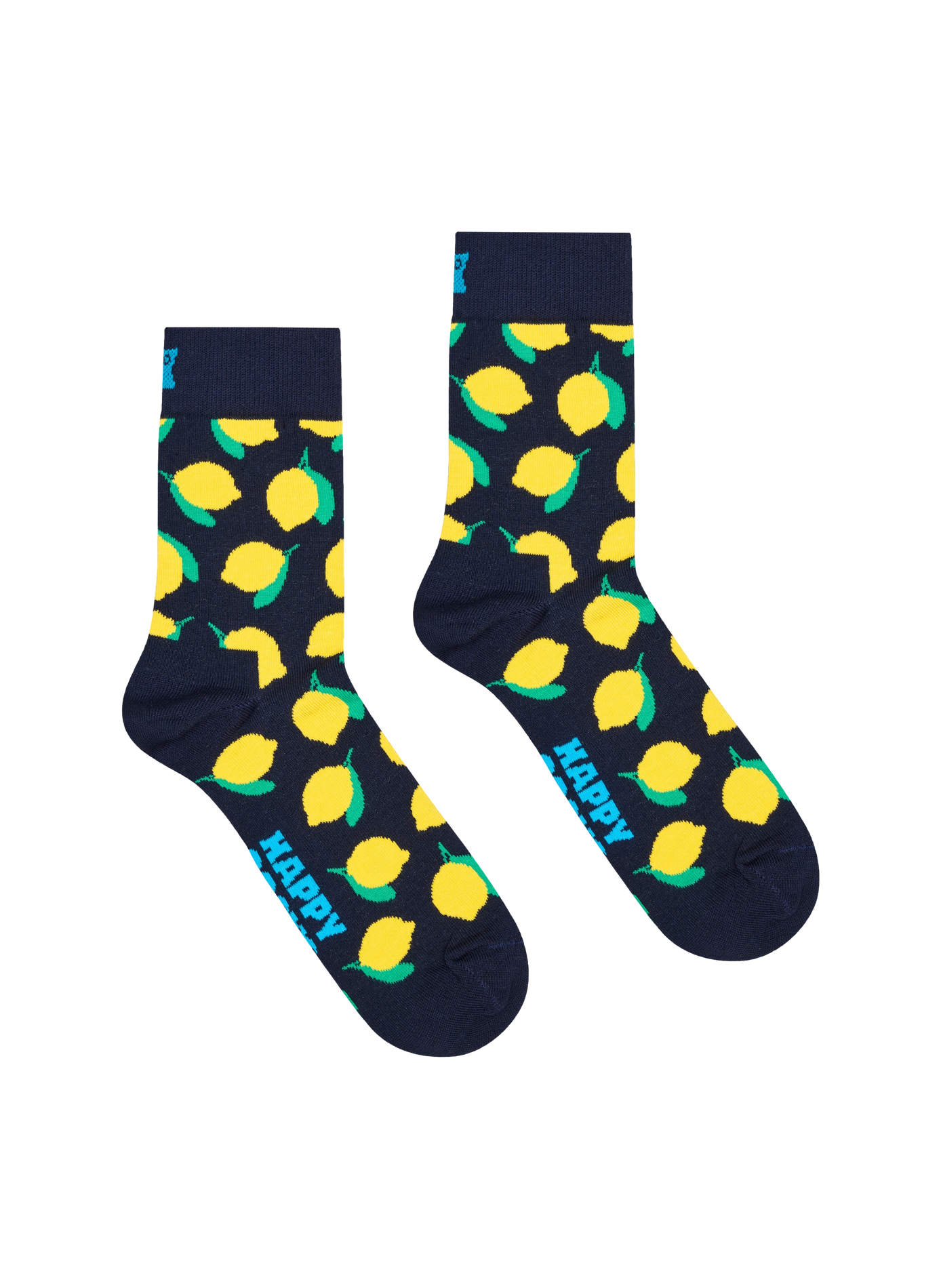 Chaussettes mi-hautes imprimé citron en coton mélangé HAPPY SOCKS Bleu