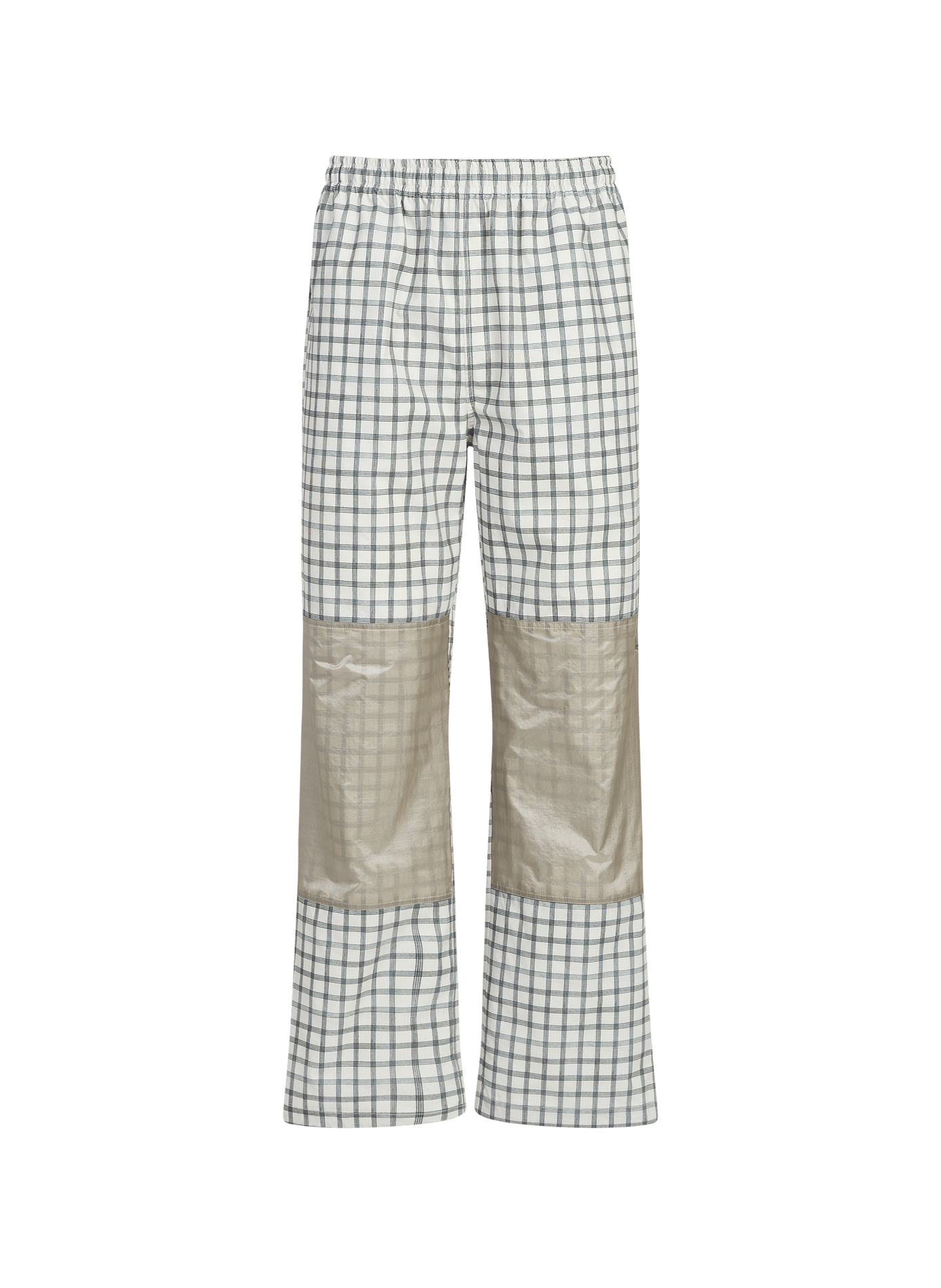 Wide-leg checked trousers   White