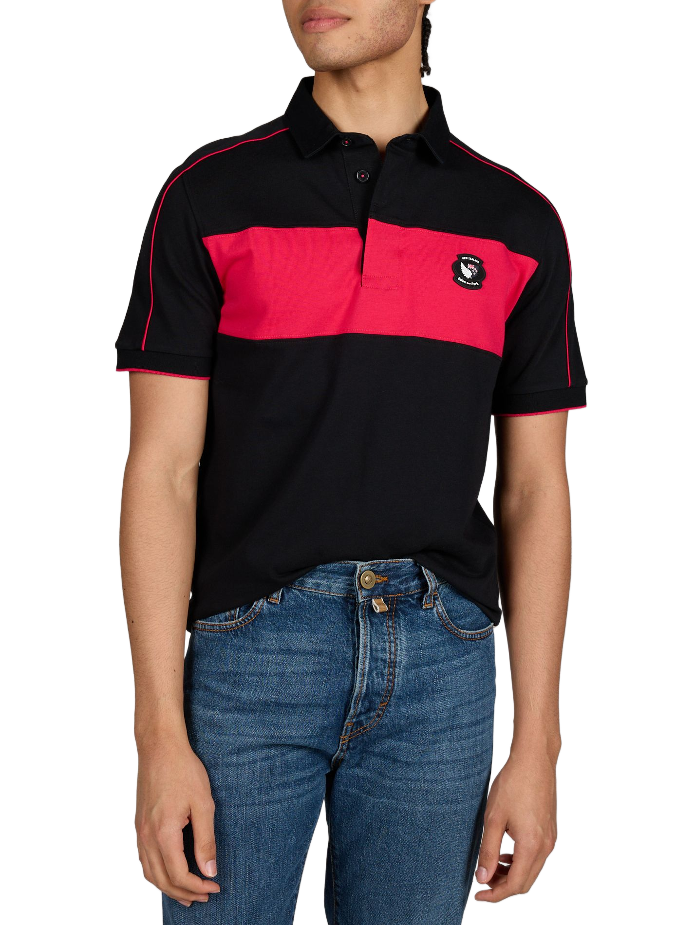 Polo à manches courtes Nouvelle Zélande en coton EDEN PARK Noir