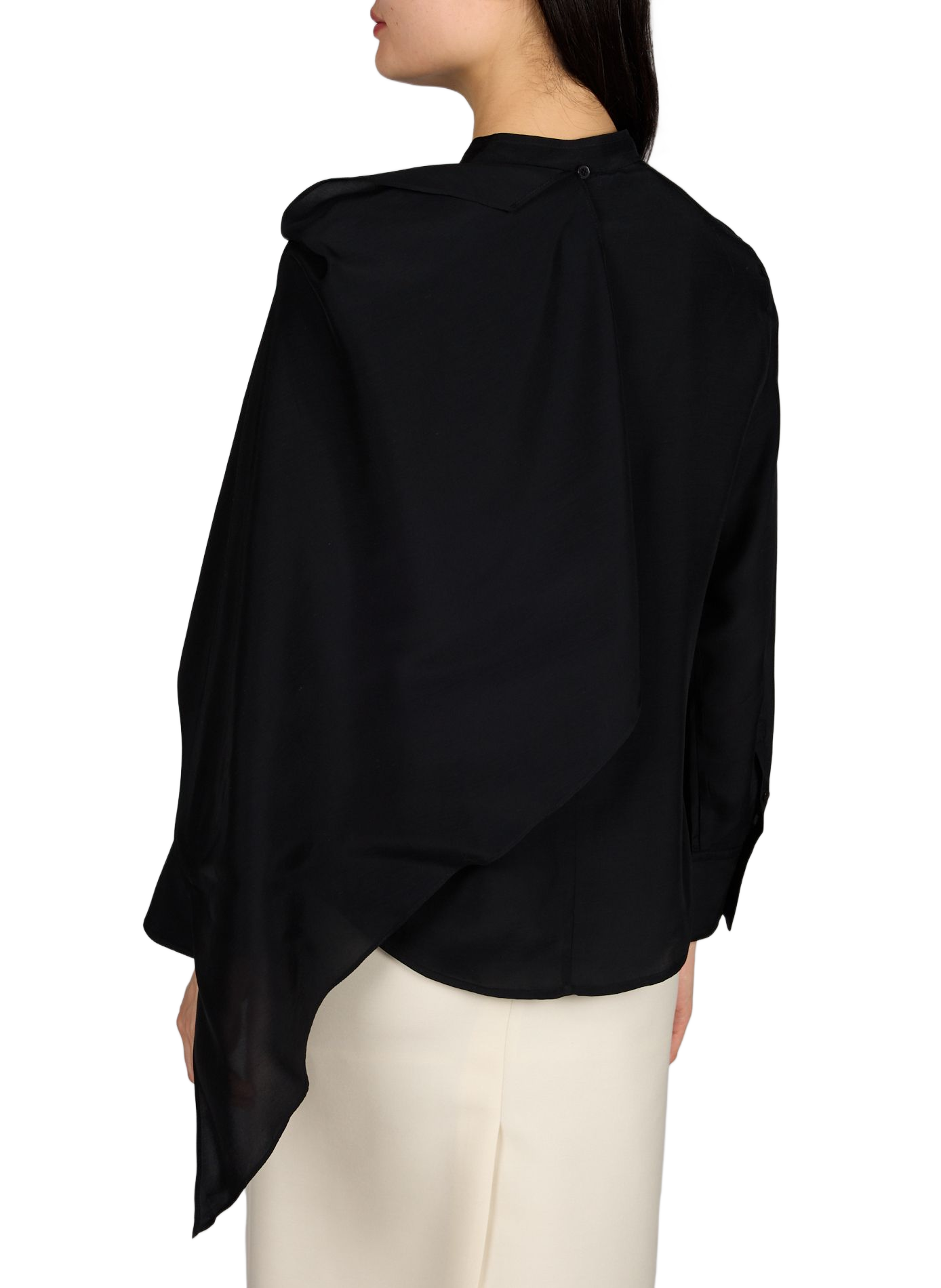 Blouse droite unie avec cape SANDBEIGE Noir
