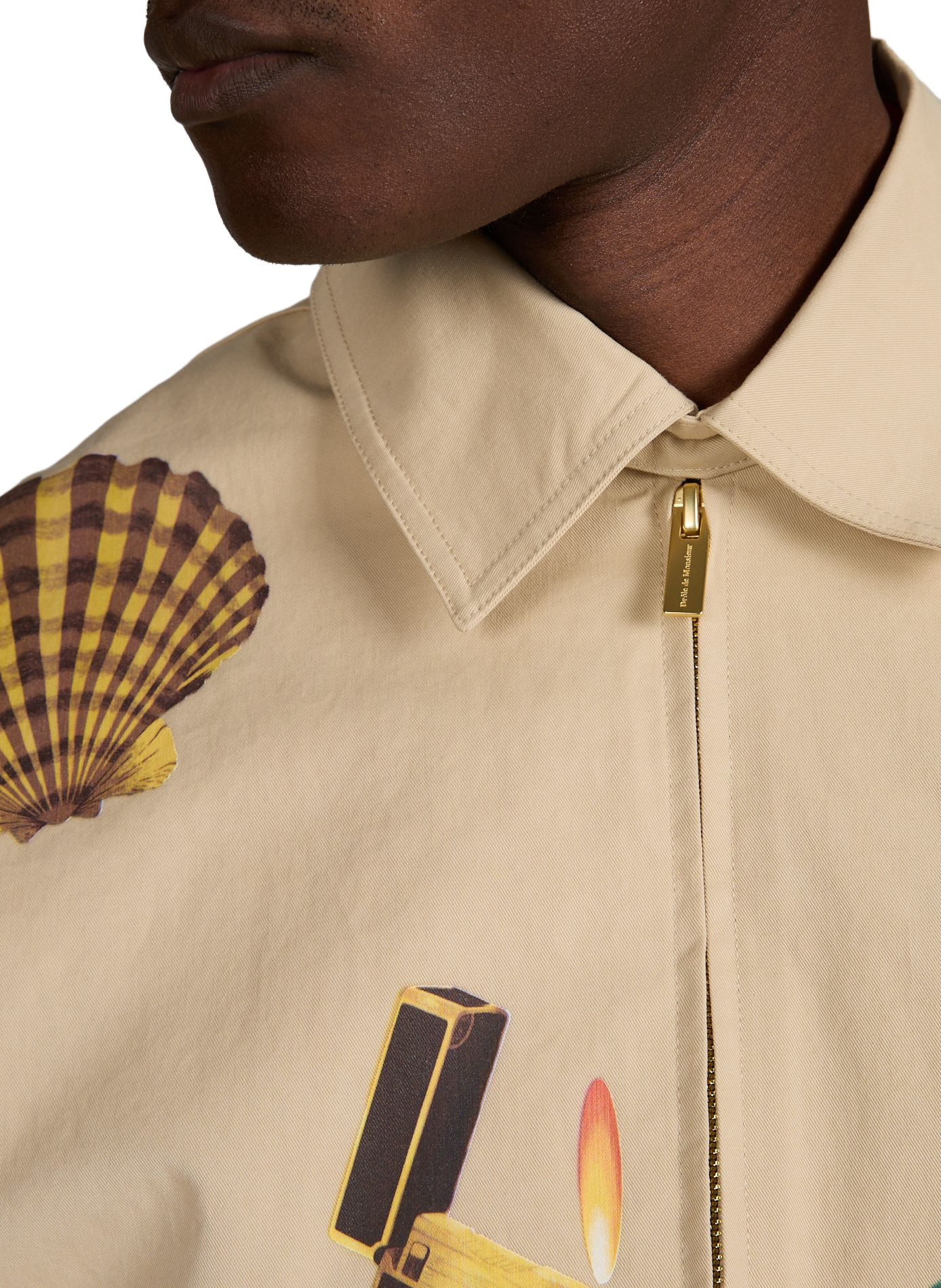 Giacca stampata in cotone DROLE DE MONSIEUR Beige