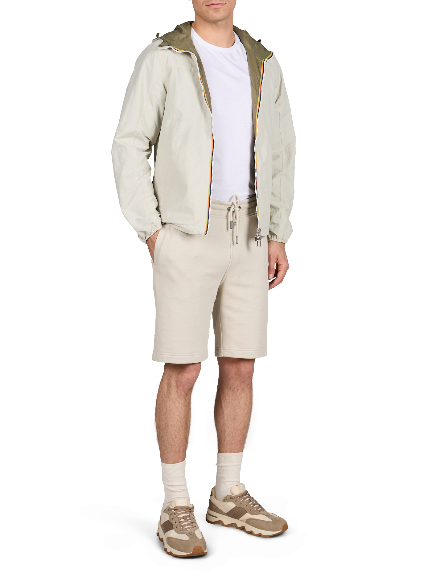 Reversible lightweight cotton blend jacket K-WAY Green