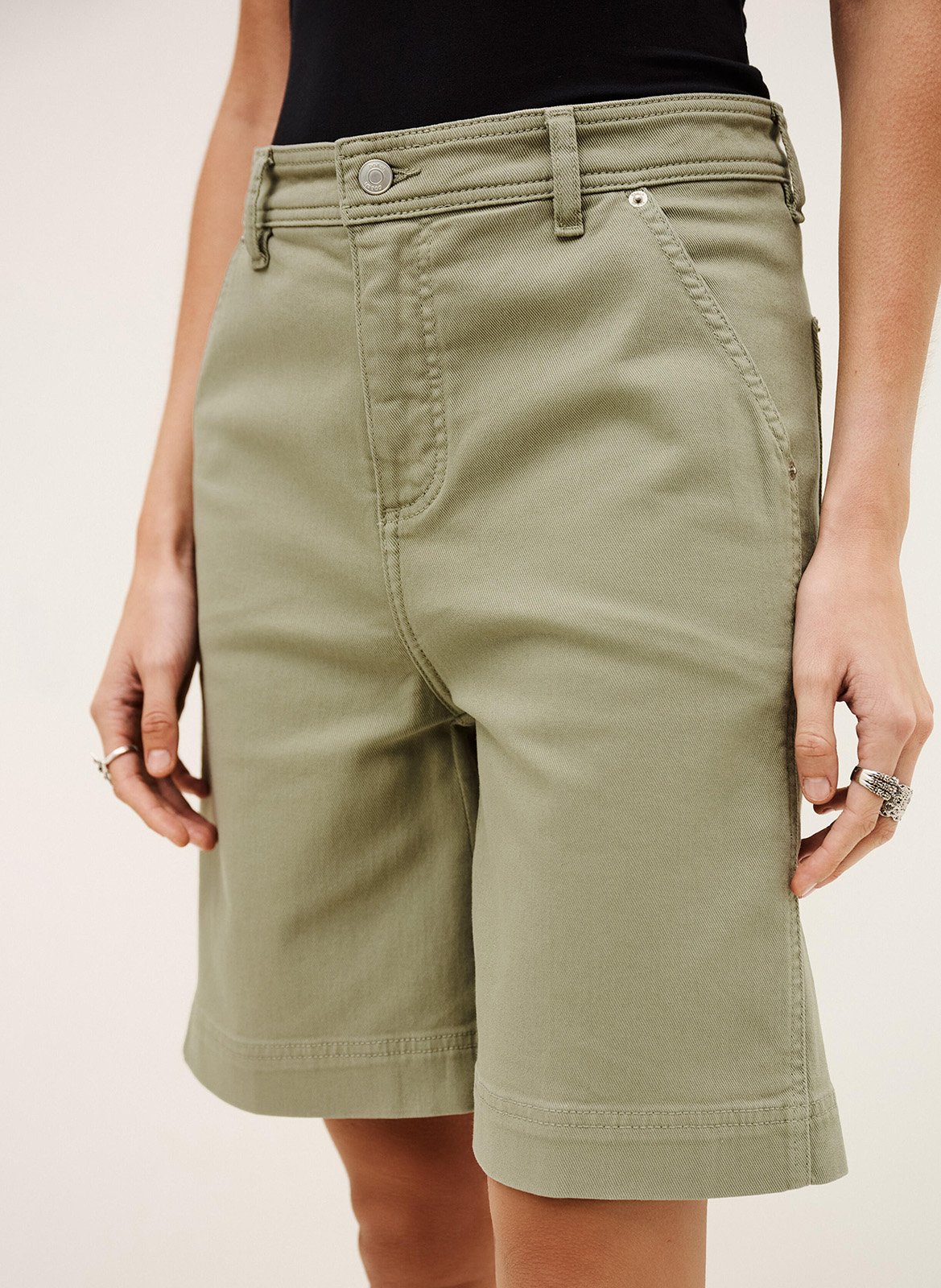 Bermuda en coton mélangé todd Kaki