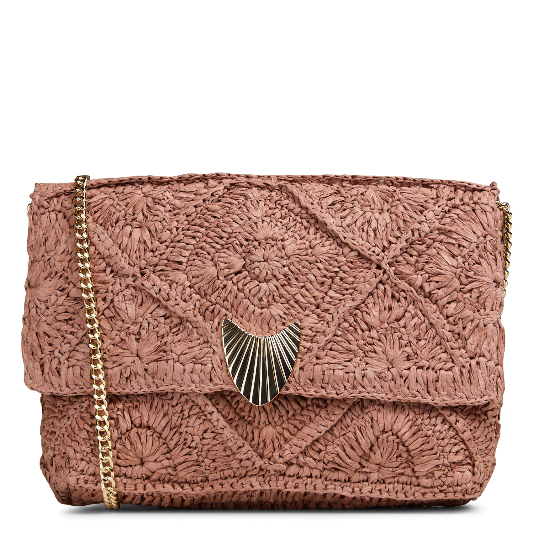 Pochette en paille marlon MAISON 123 Rose