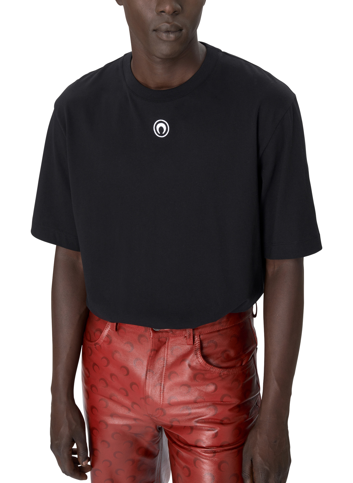 T-shirt logo moon jersey manches courtes MARINE SERRE Noir