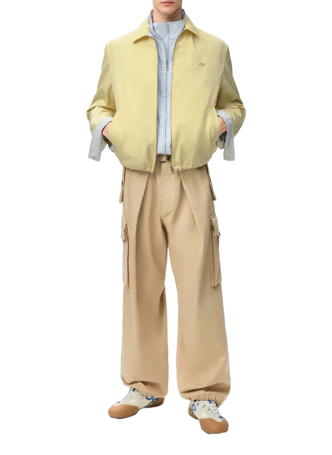 Zip-up technical cotton jacket LOEWE Yellow