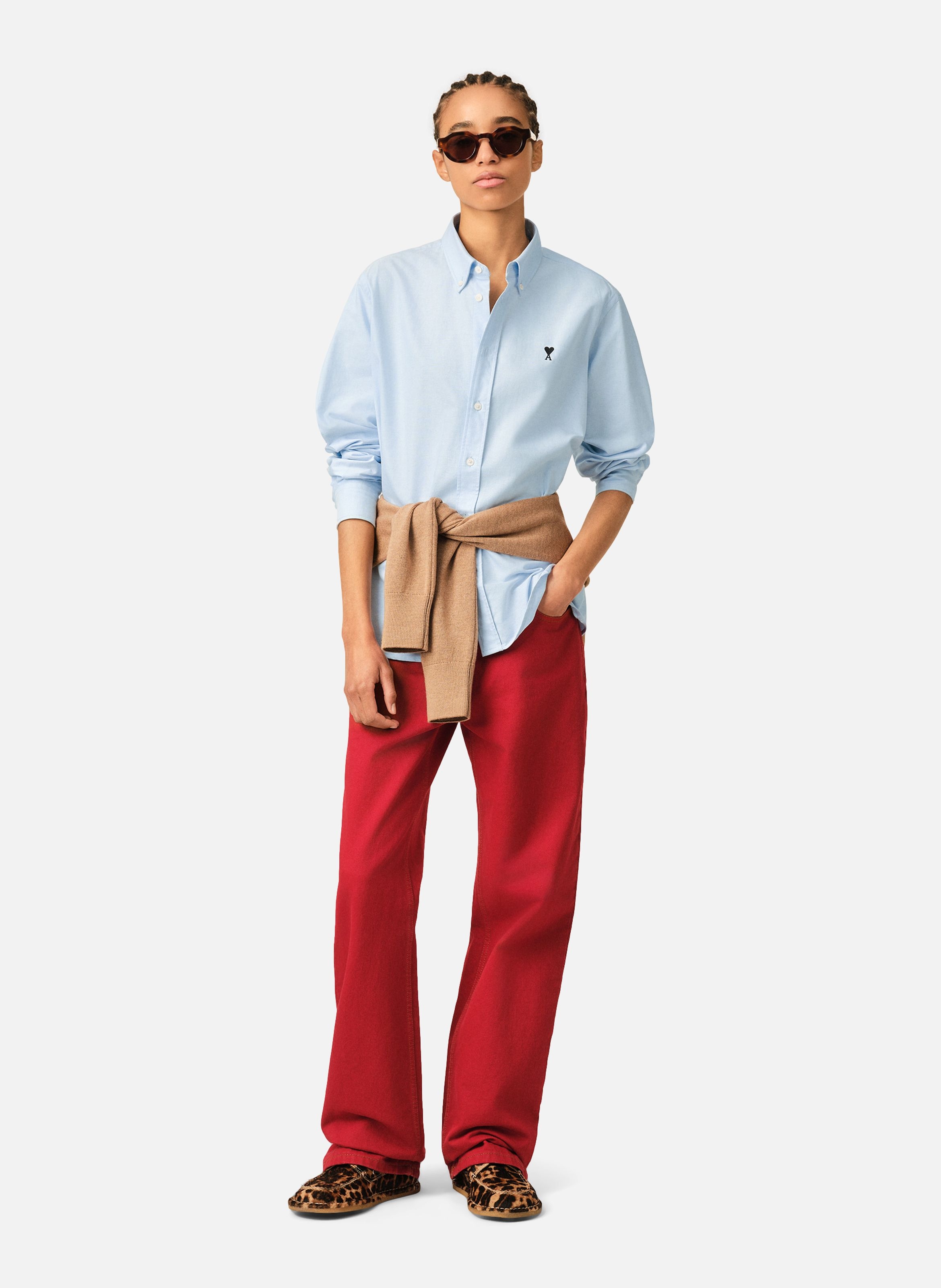 Chemise unisexe en coton ami de coeur AMI PARIS Bleu