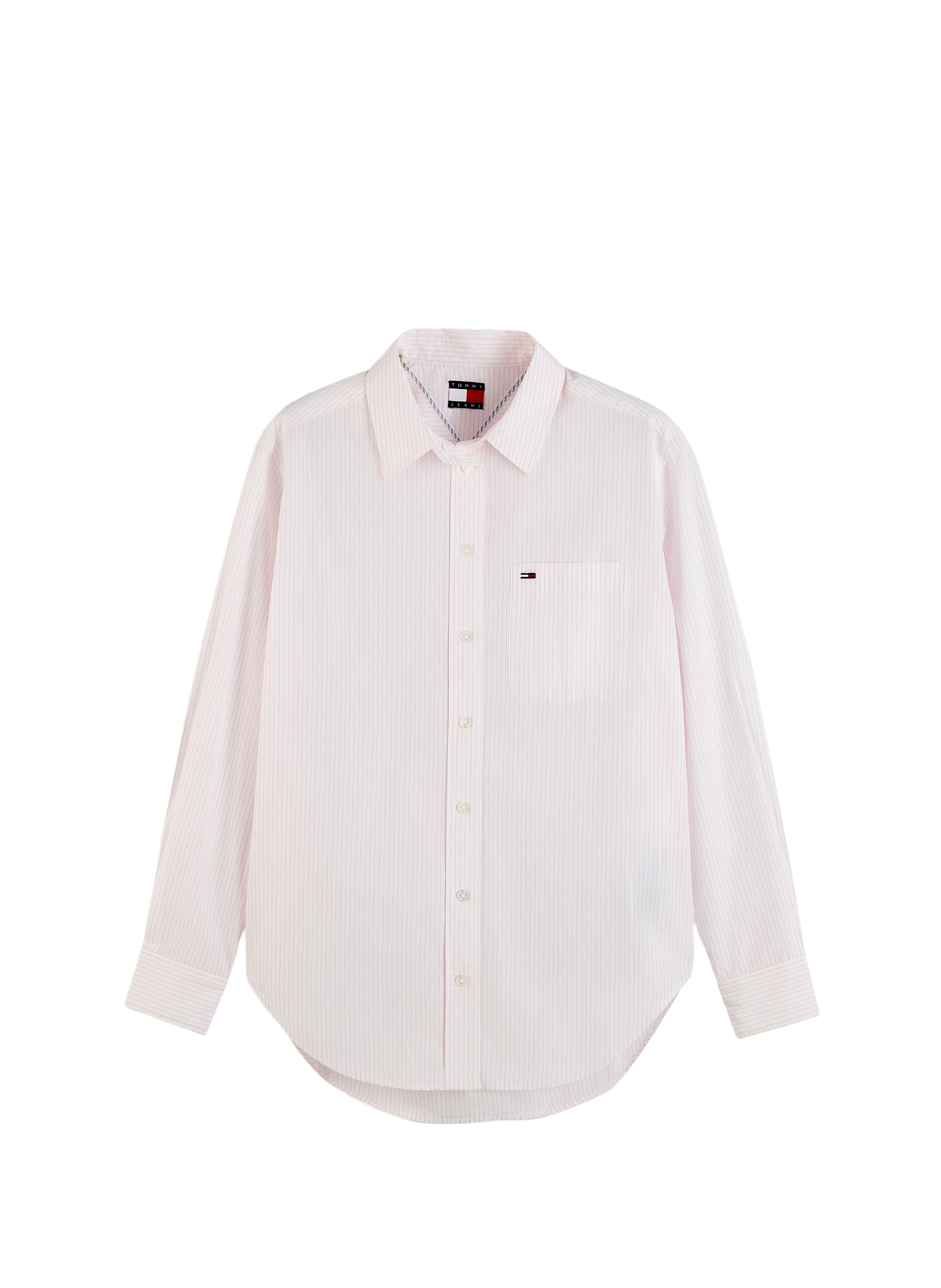 Straight cotton shirt with logo TOMMY HILFIGER Pink