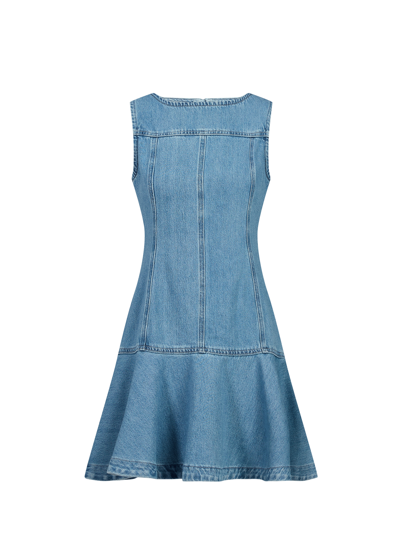 Flared Tselara dress in blended cotton TOPSHOP Blue